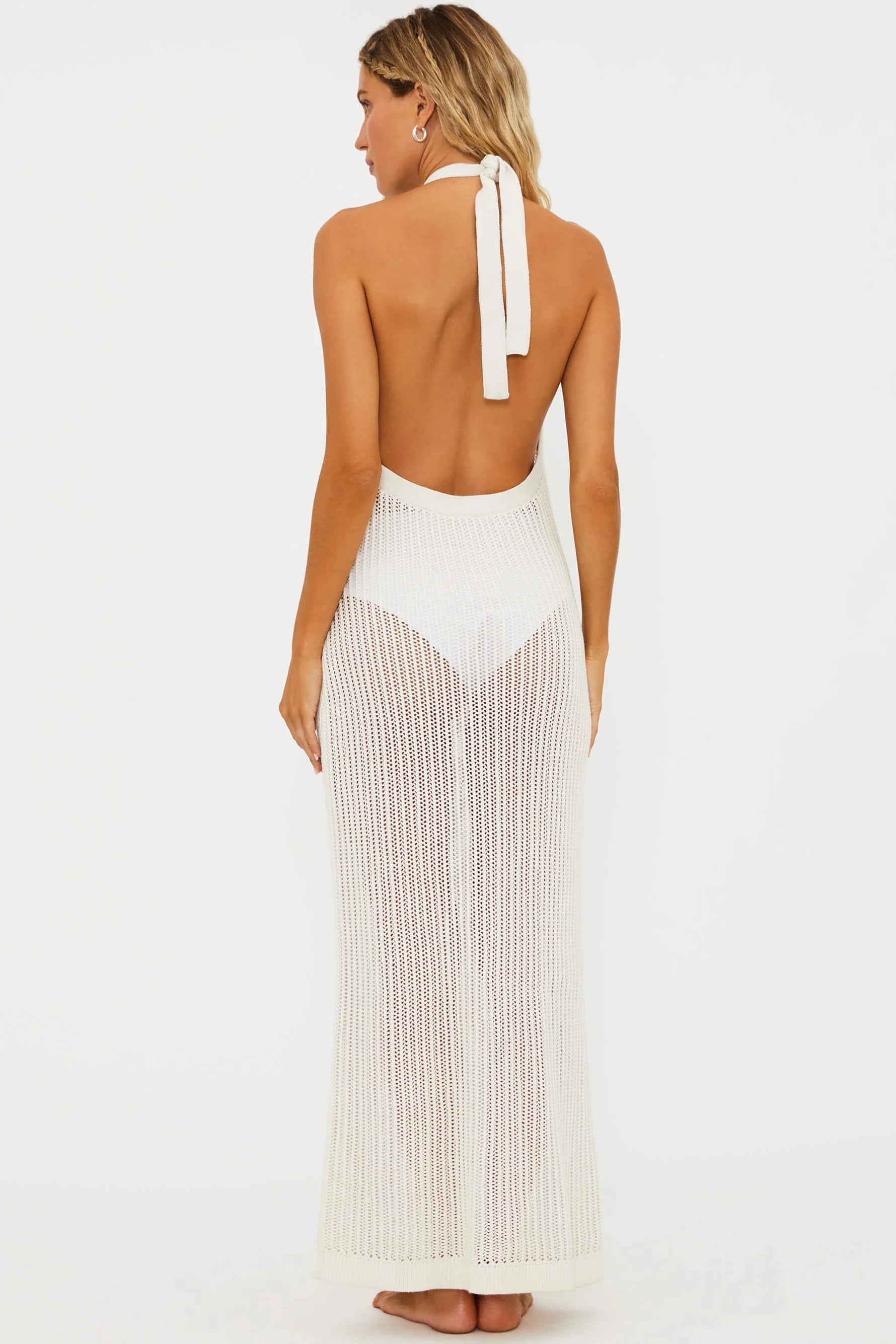 Crochet Cream Coverup Dress