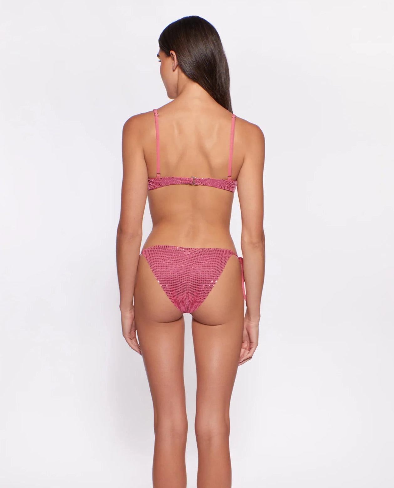 Mirrored ti side bottom with full coverage in coral