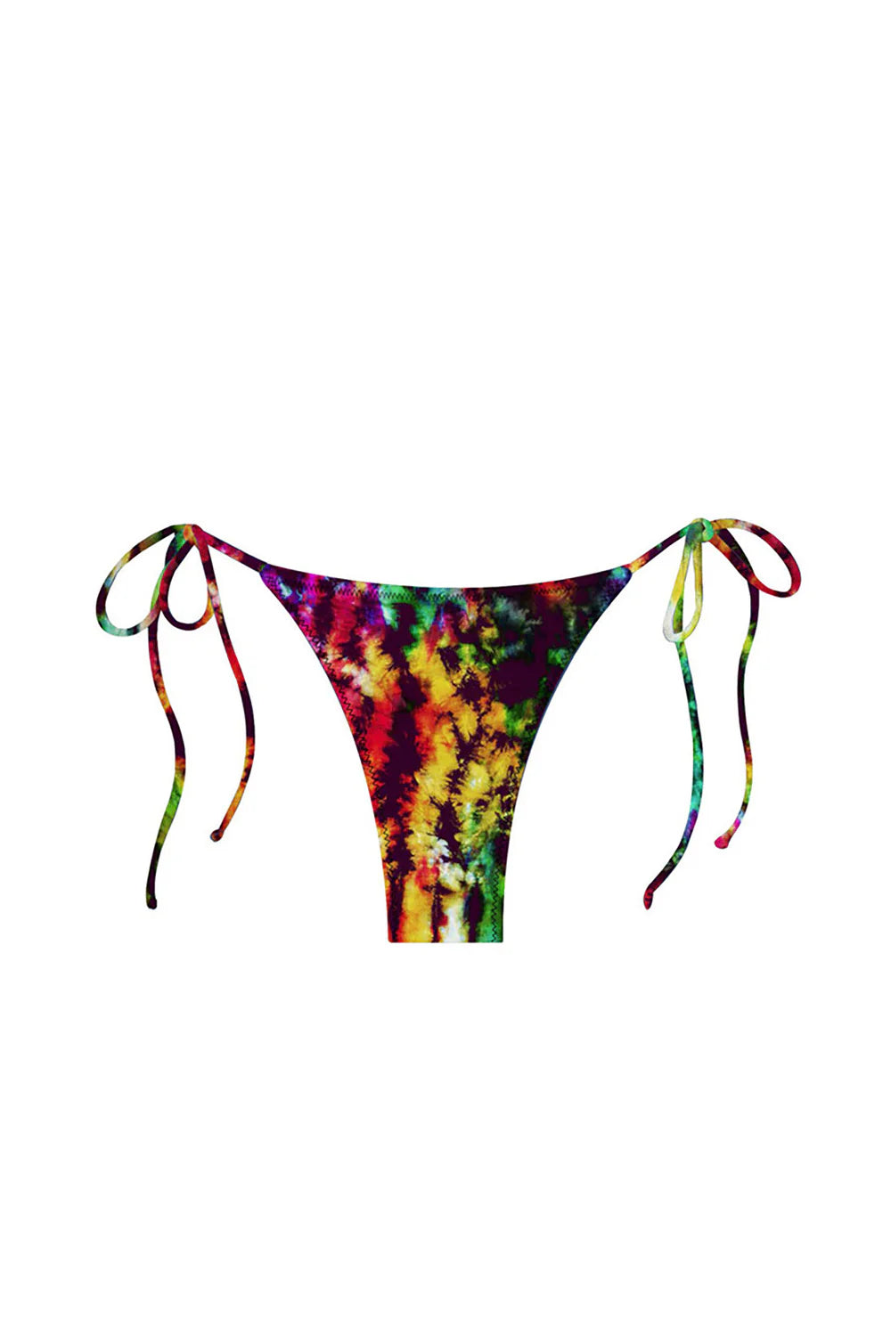 Multicolor tie dye bottoms with tie sides
