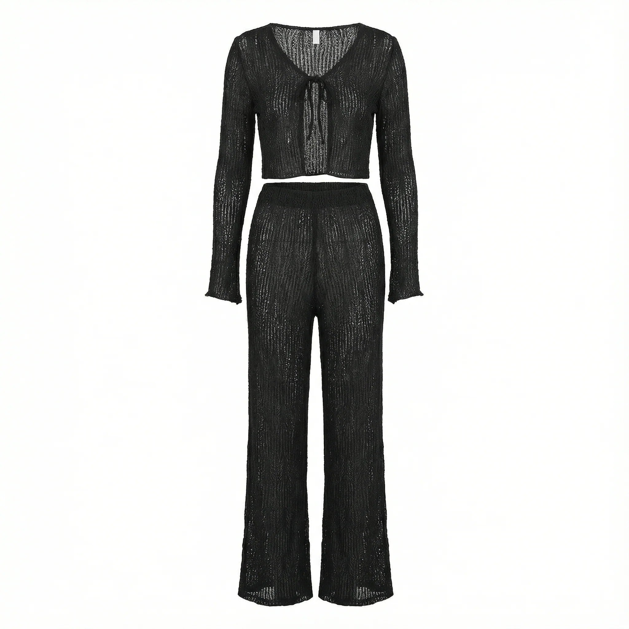 Black lace coverup pants