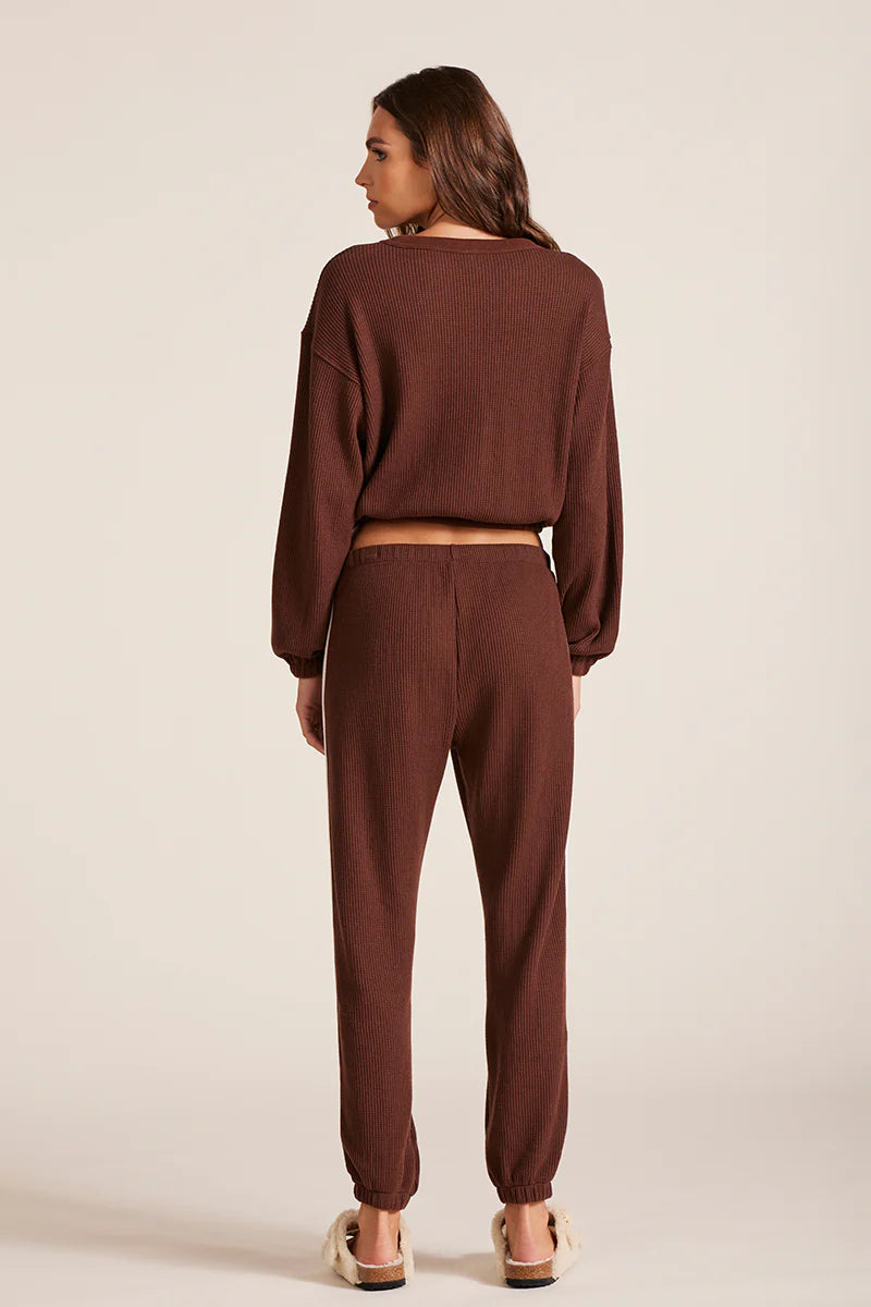 Long sleeve brown crop top