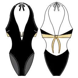 Black Halter One Piece