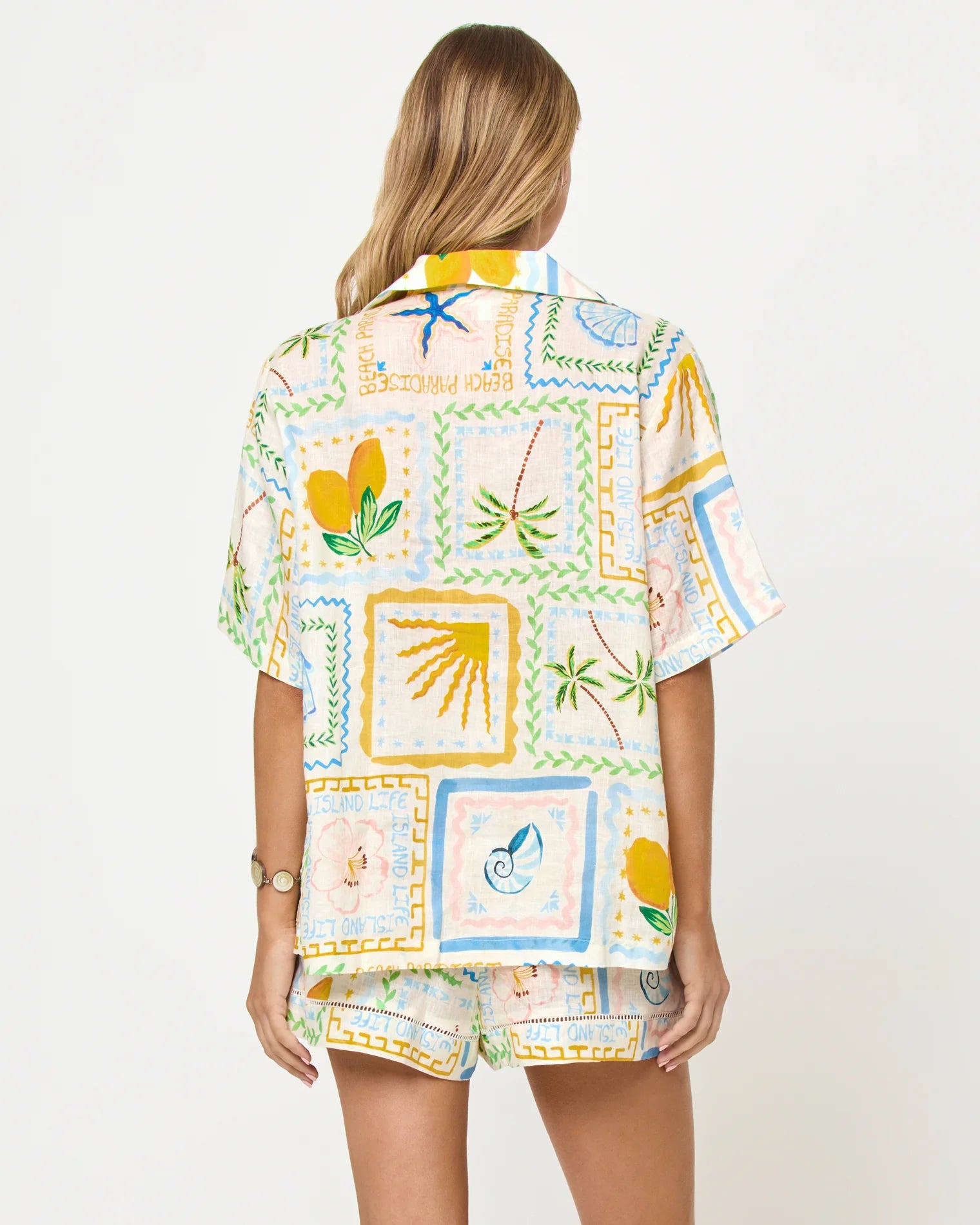 Beachy Print Linen Shorts
