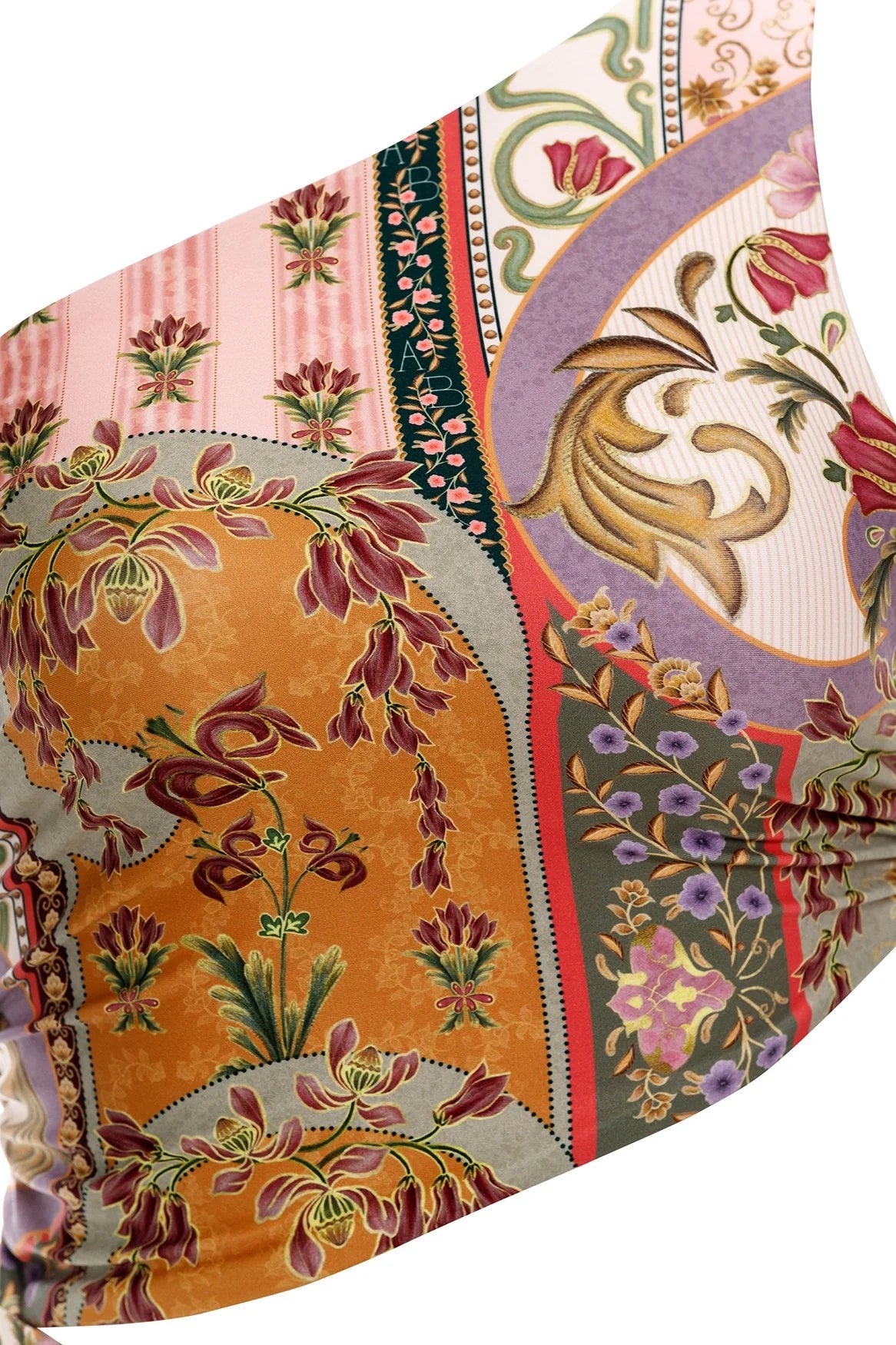 Colorful one shoulder one piece with a cutout