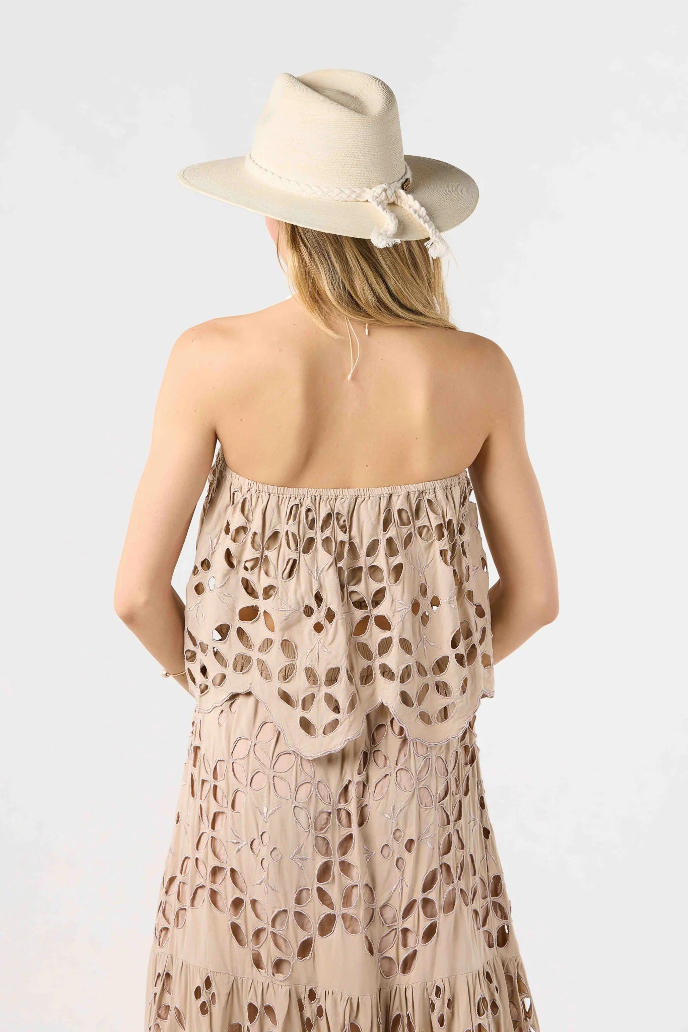 Strapless Eyelet Top