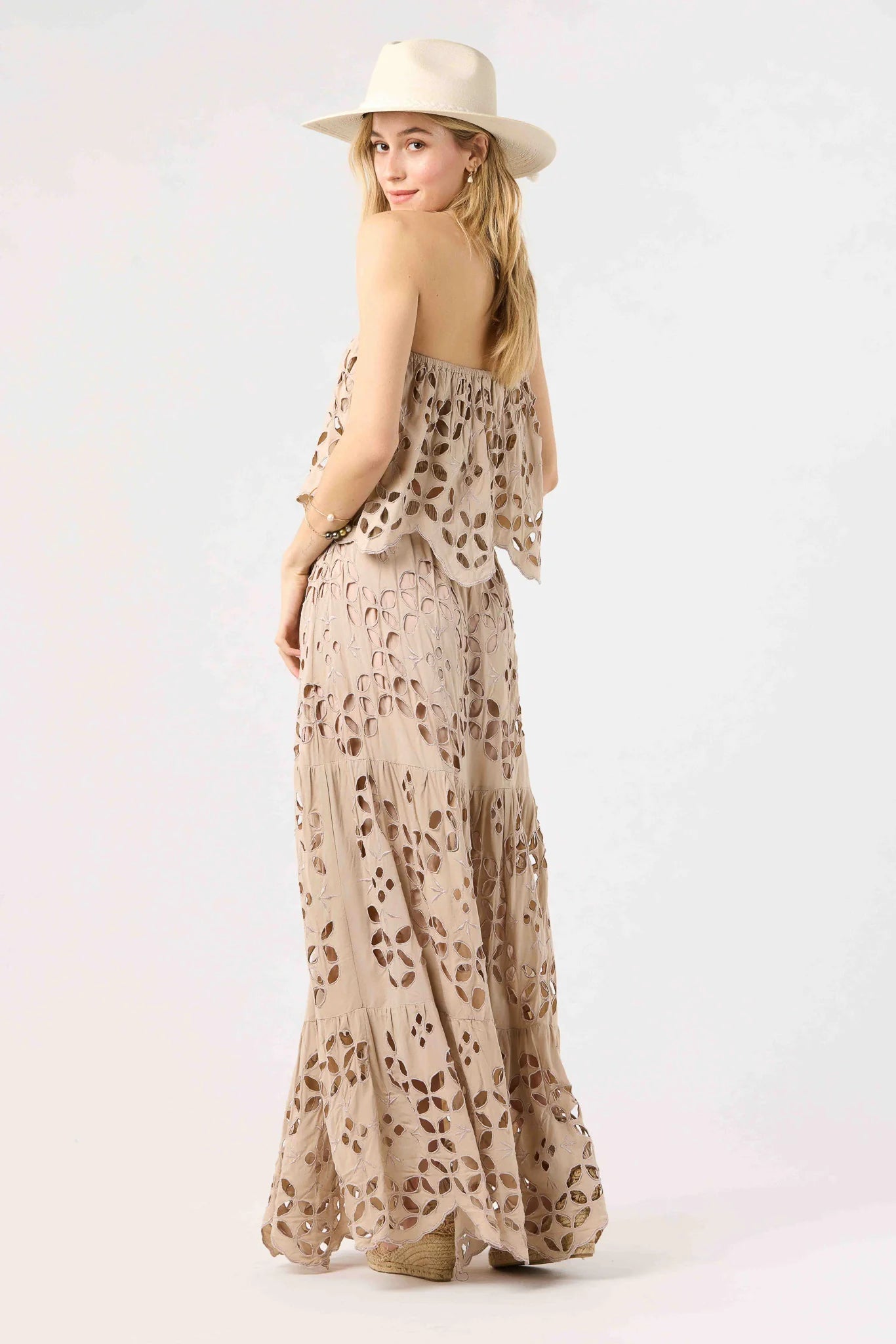 Strapless Eyelet Top