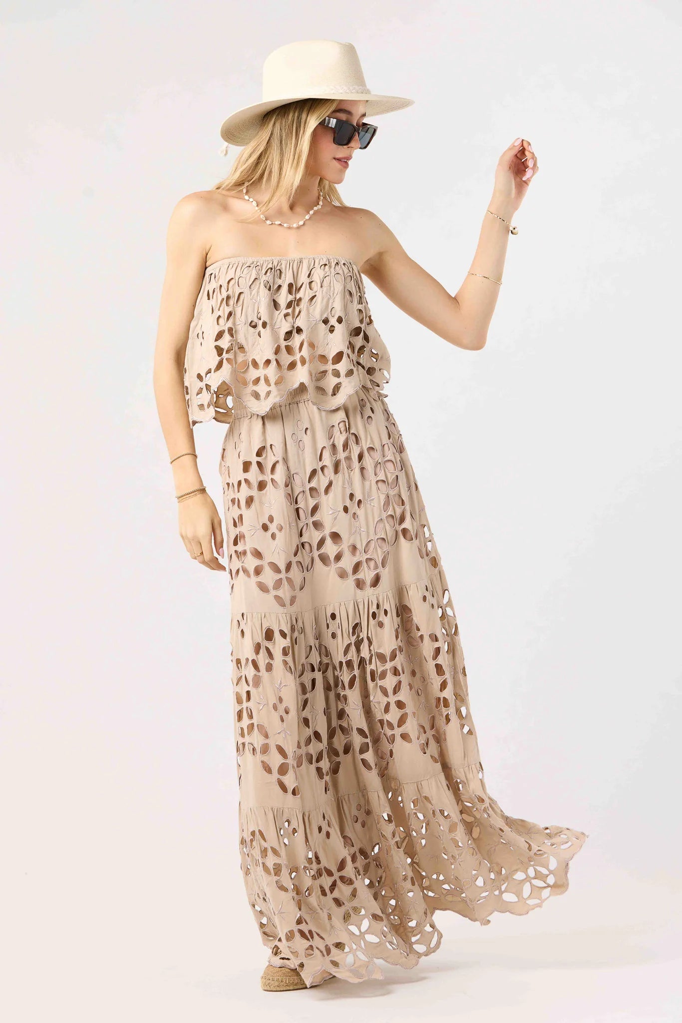 Strapless Eyelet Top