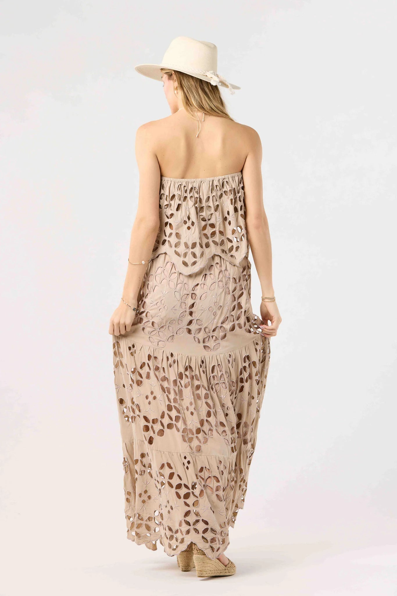 Strapless Eyelet Top