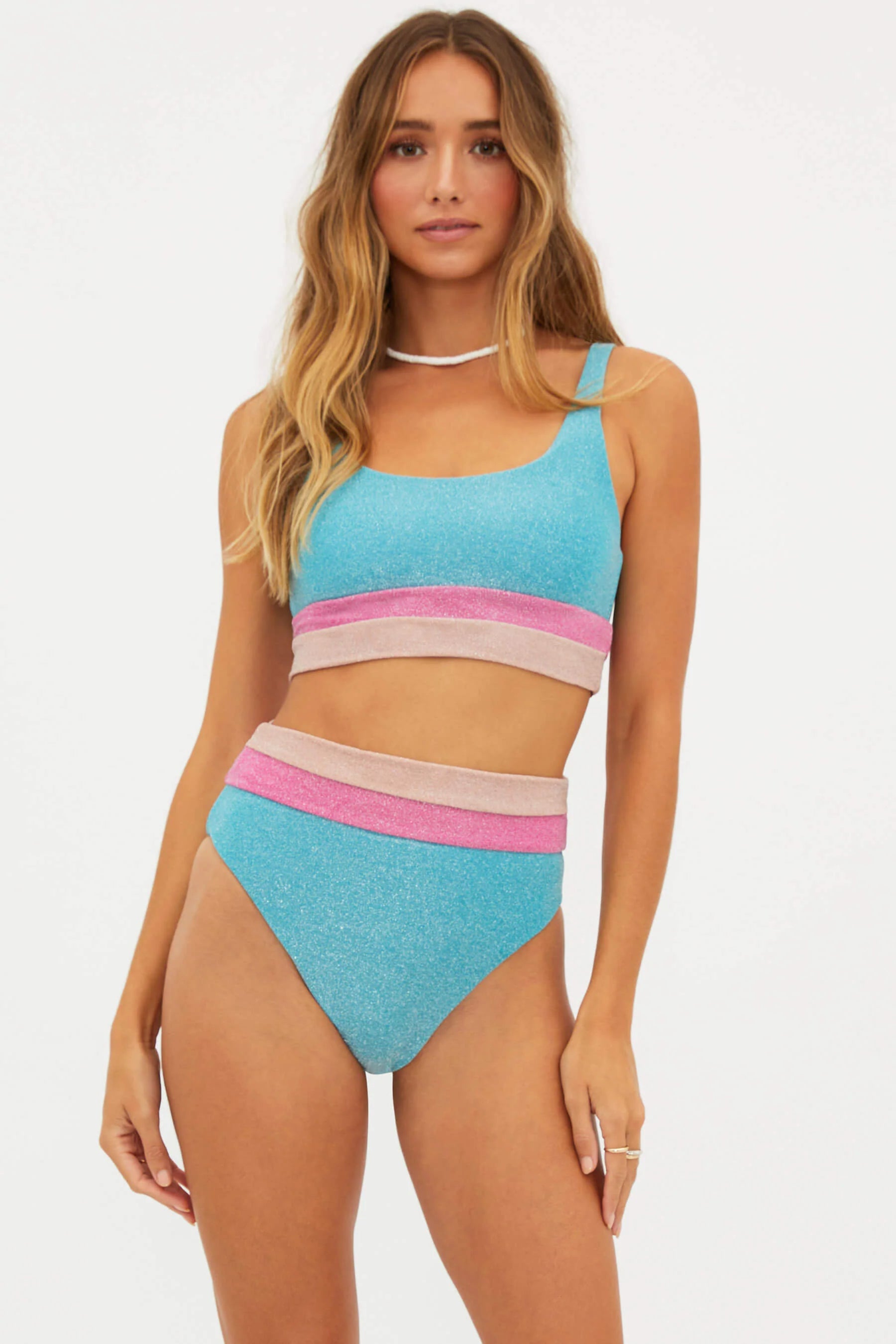 Sporty Scoop Neck Color Block Top