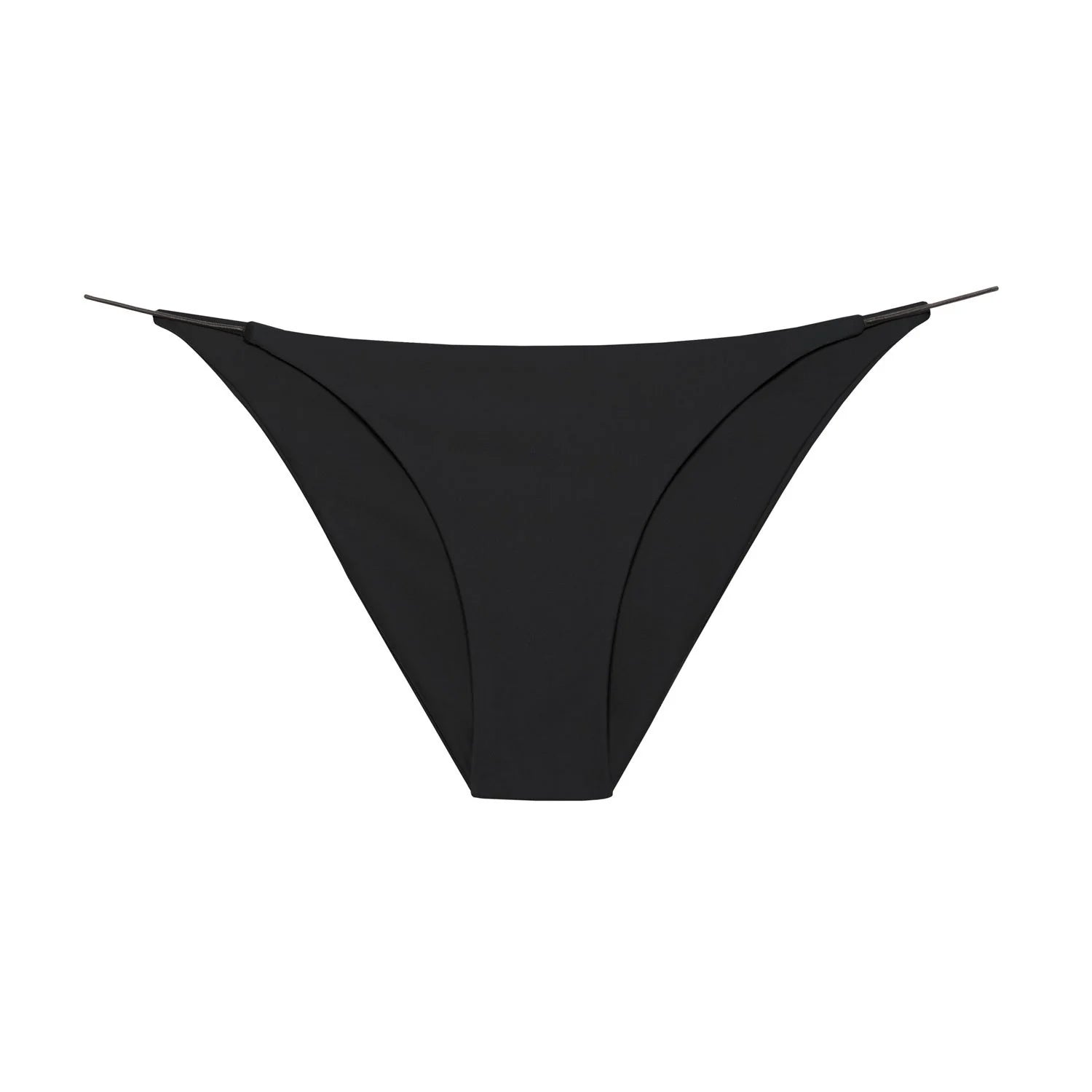 Black micro side strap bikini bottom