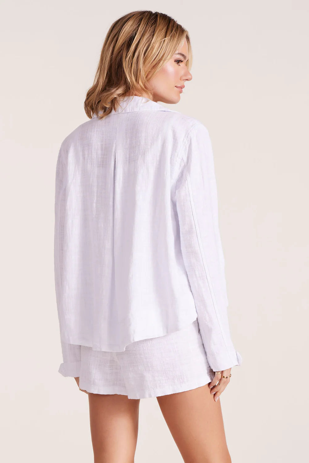 Light weight cotton shirt jacket in White