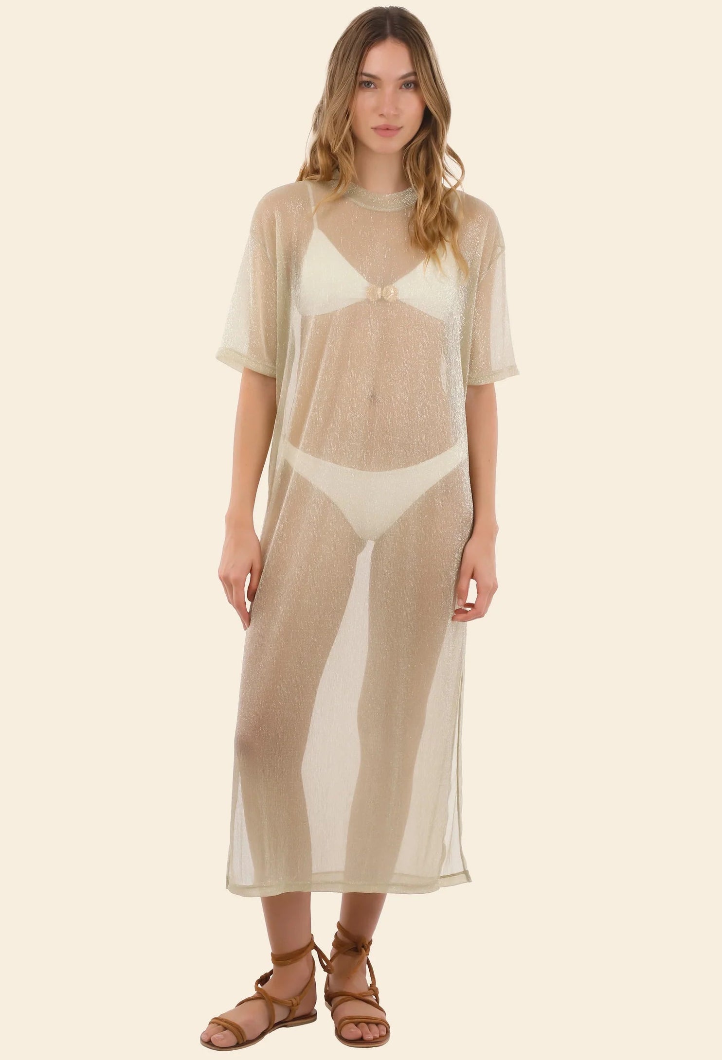 Sheer shimmery coverup dress