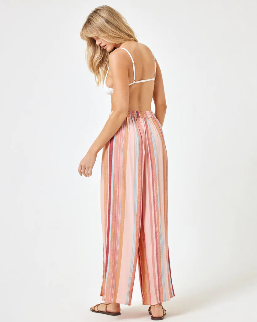 Striped Flowy Split Side Coverup Pants