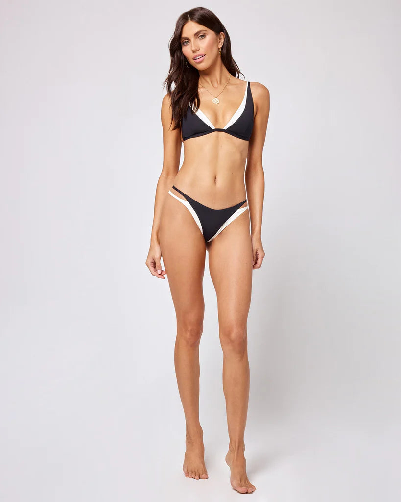 Layered Black Fixed Triangle Top