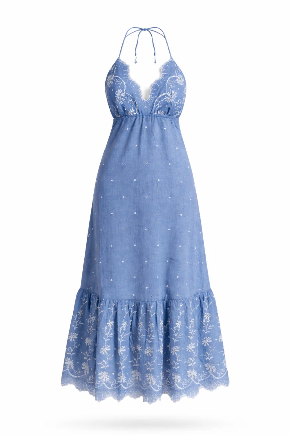 Blue Halter Maxi Dress