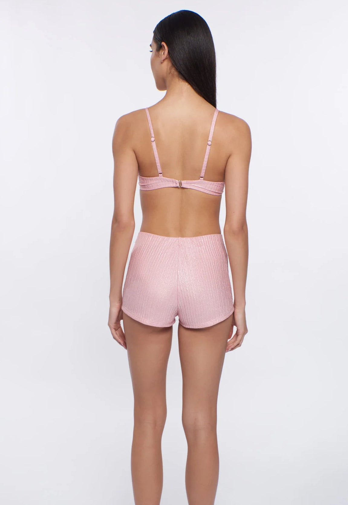 Shimmery short shorts in pink