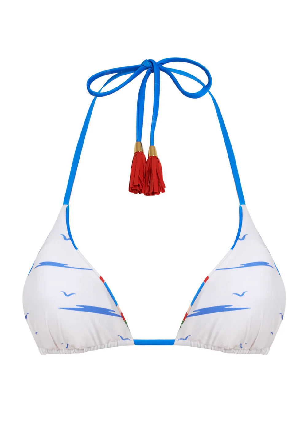 Multicolor print triangle bikini top