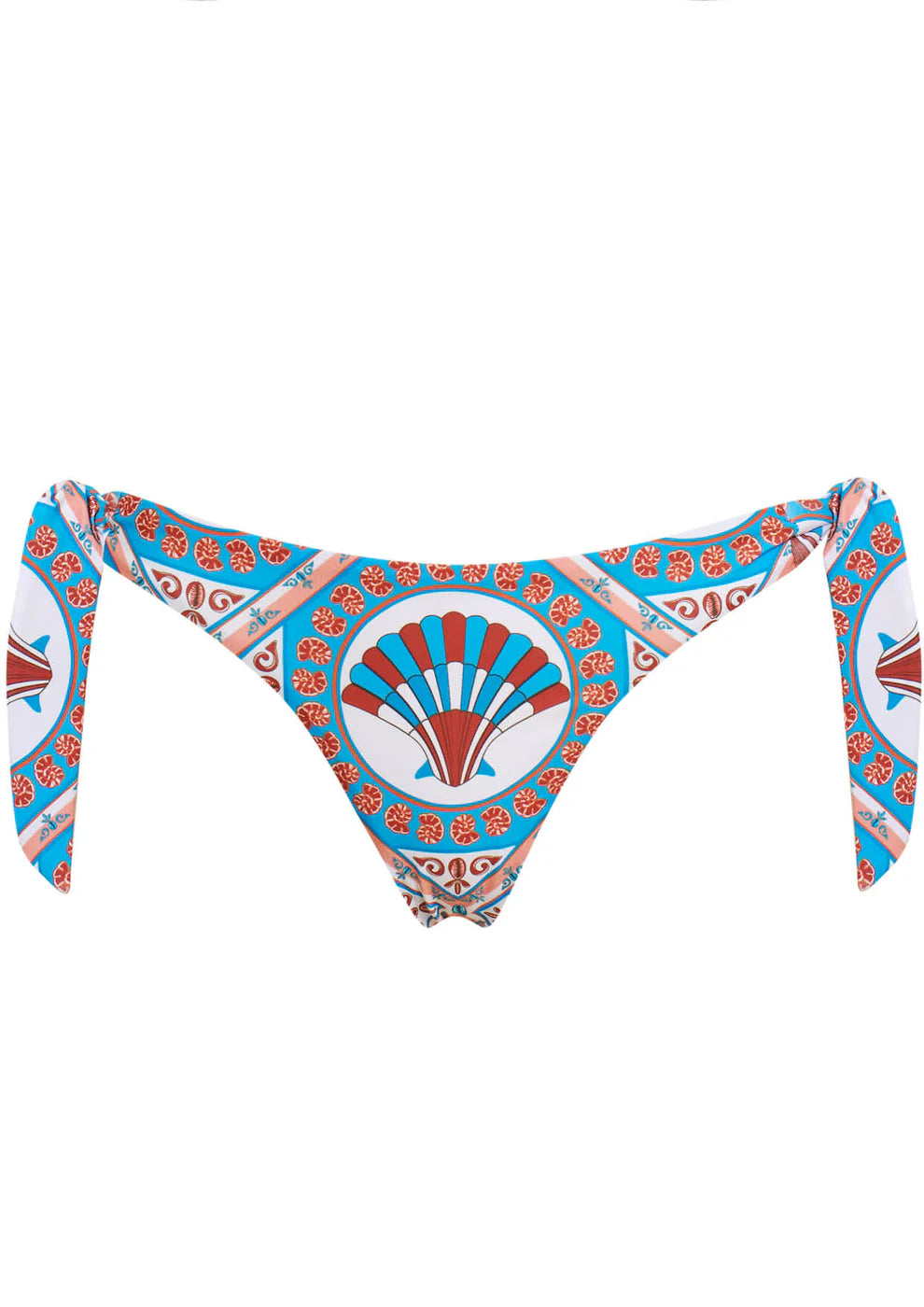 Tie side shell print bikini bottom