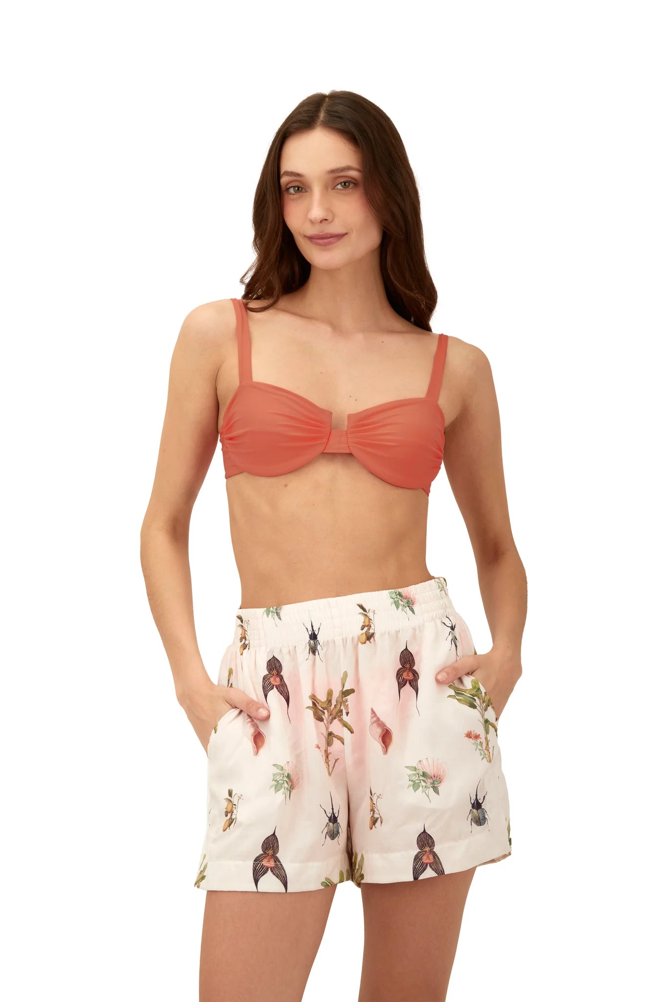 Elastic waistband shorts in a fun print