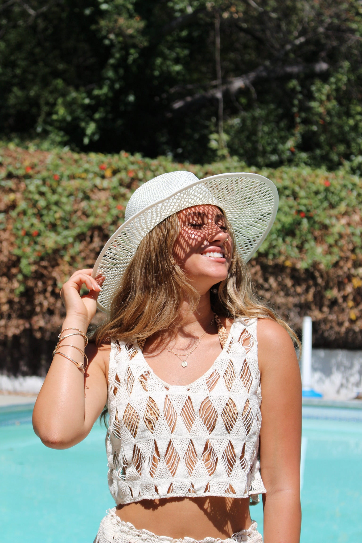 Cropped semi sheer coverup tank top