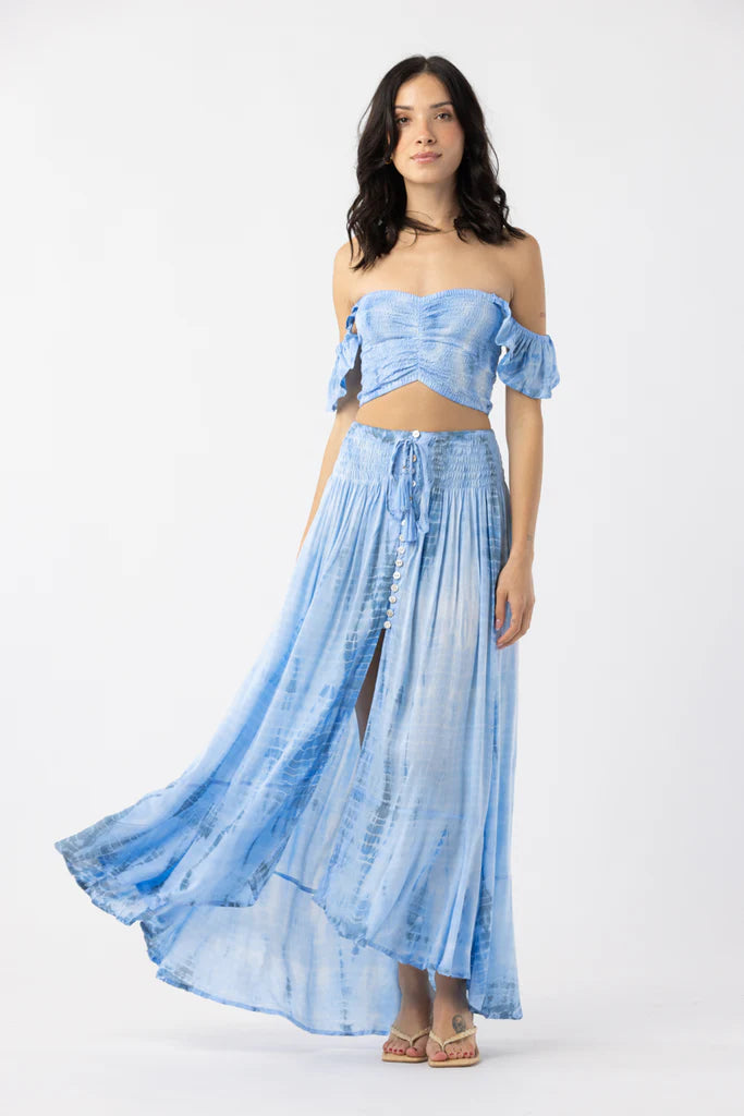 Blue Tie Dye Crop Top