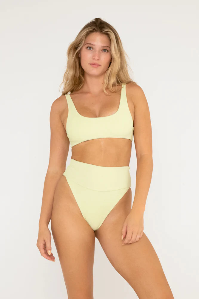 Lime Green High Waist Ribbed Bottom