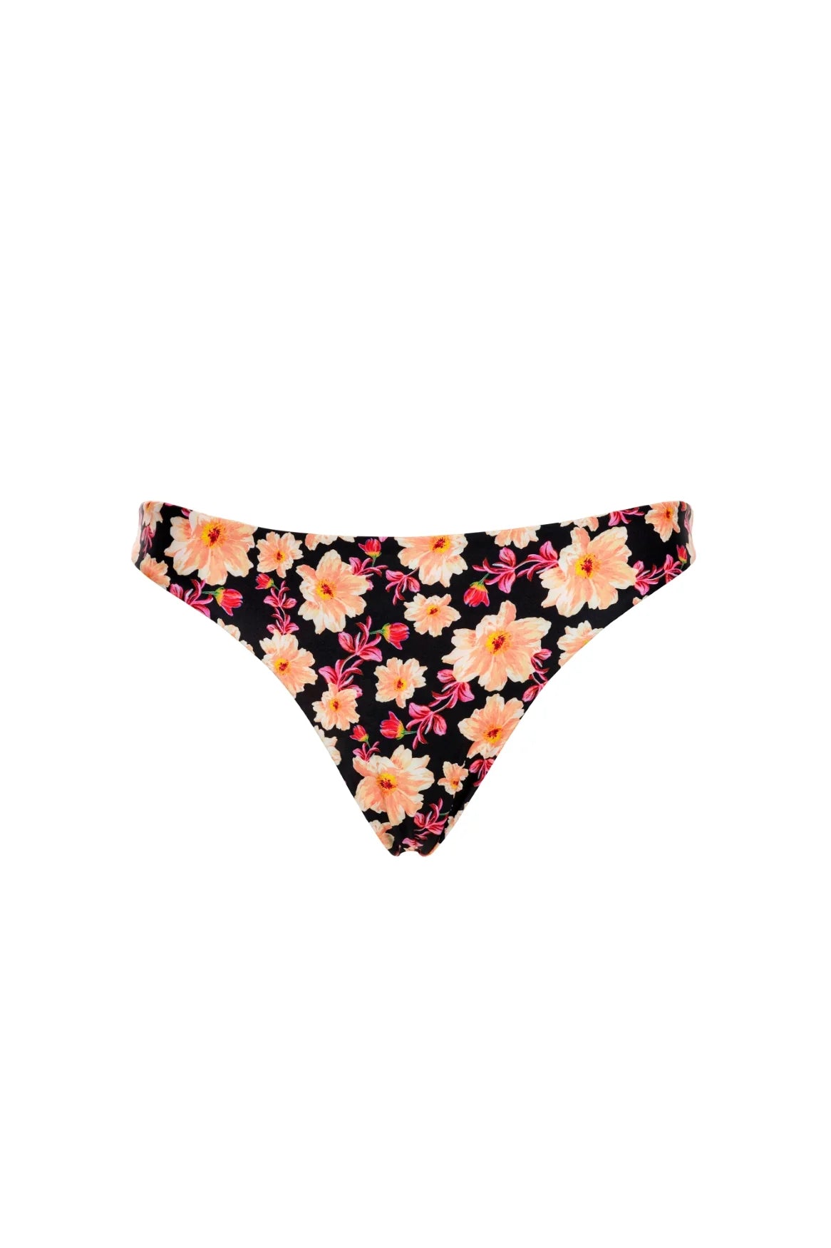 Multicolor floral print bottom that reverses with a low rise fit