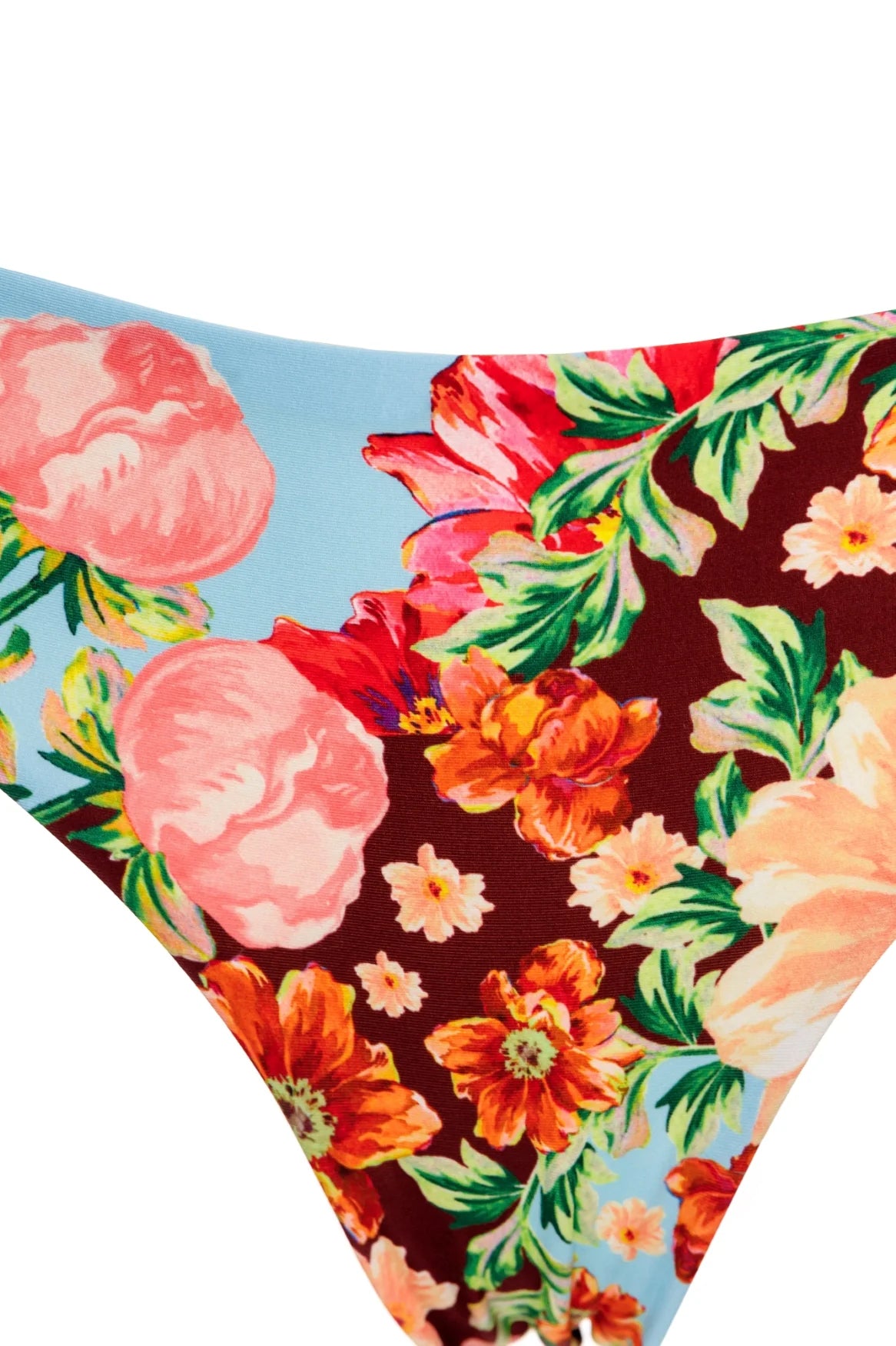 Multicolor floral print bottom that reverses with a low rise fit