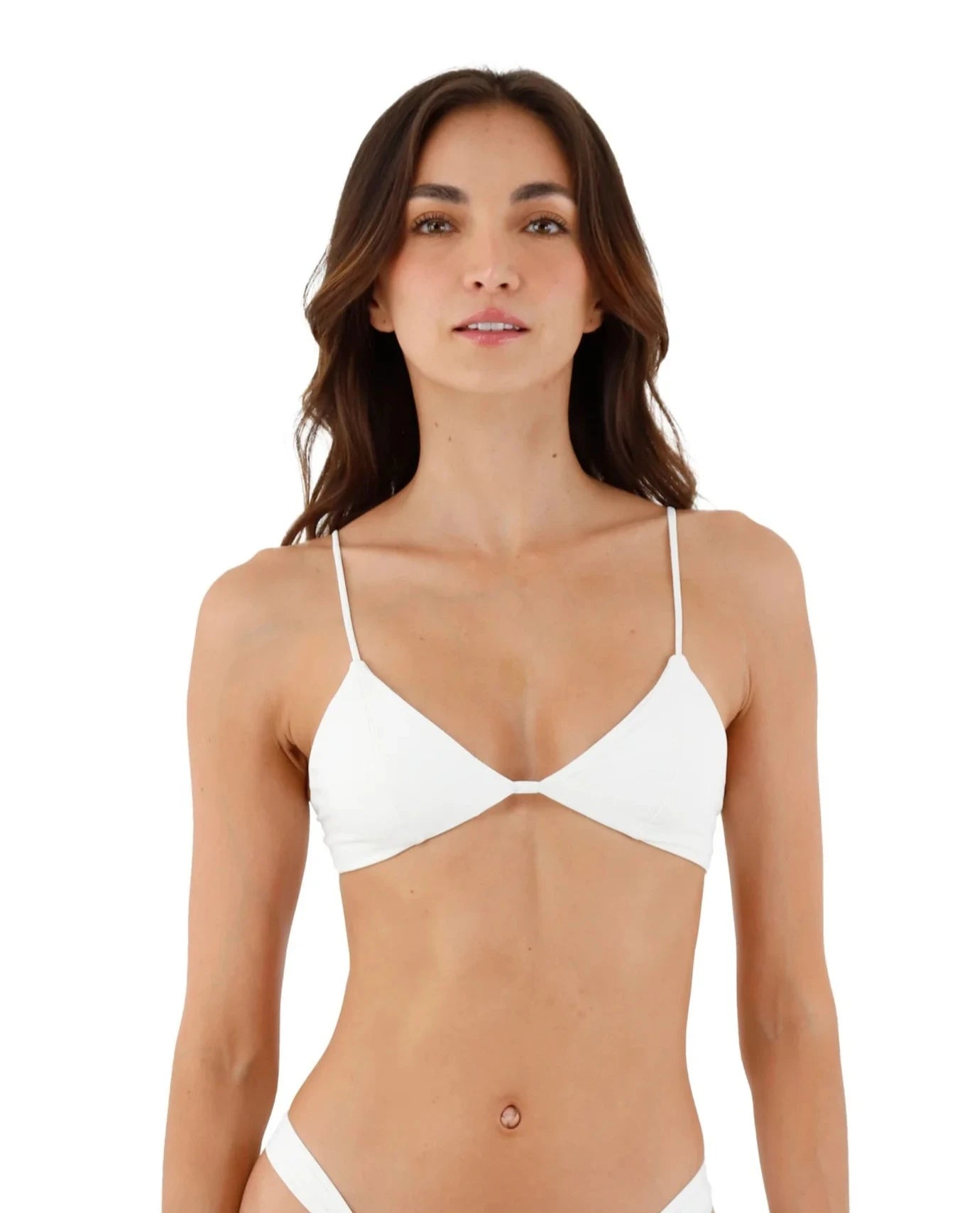 White bralette style scoop neck top