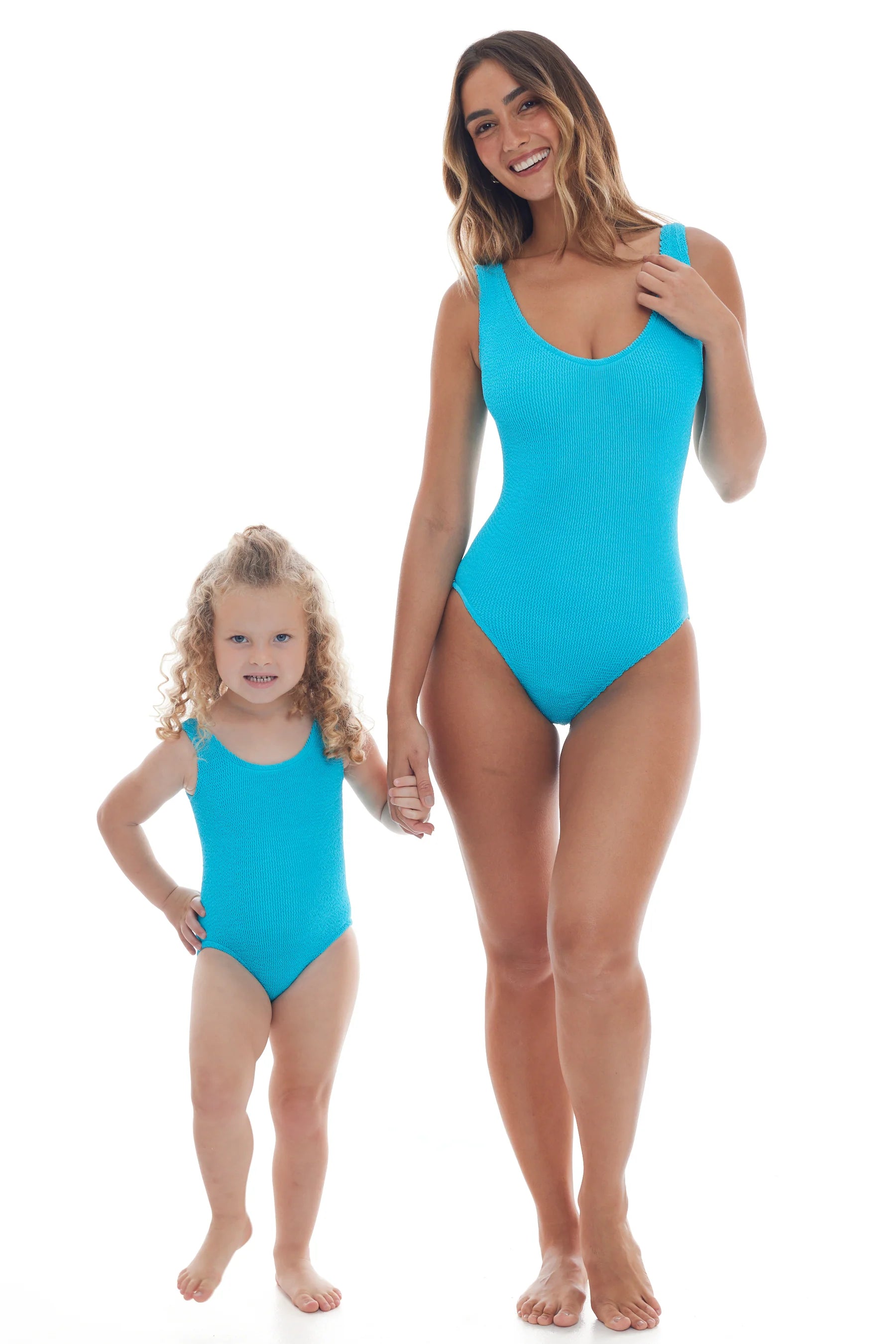 Girls textured one piece