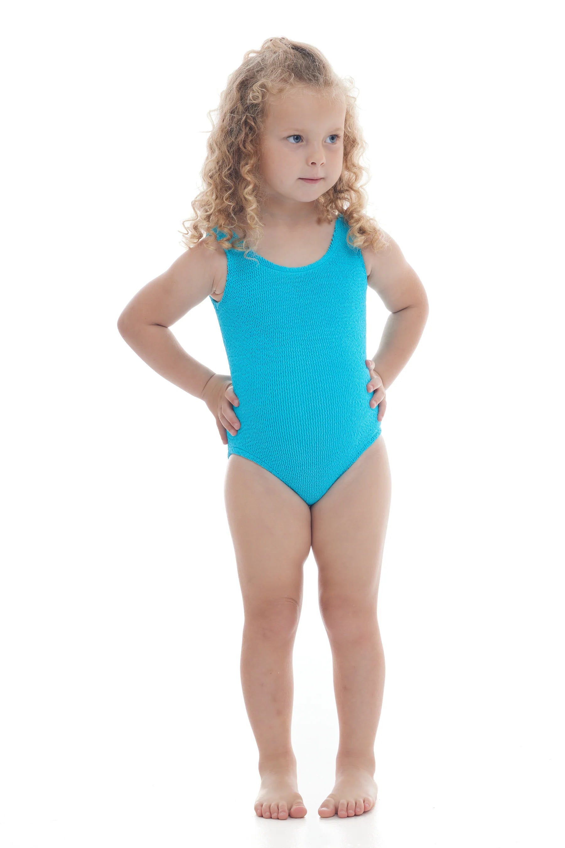 Girls textured one piece