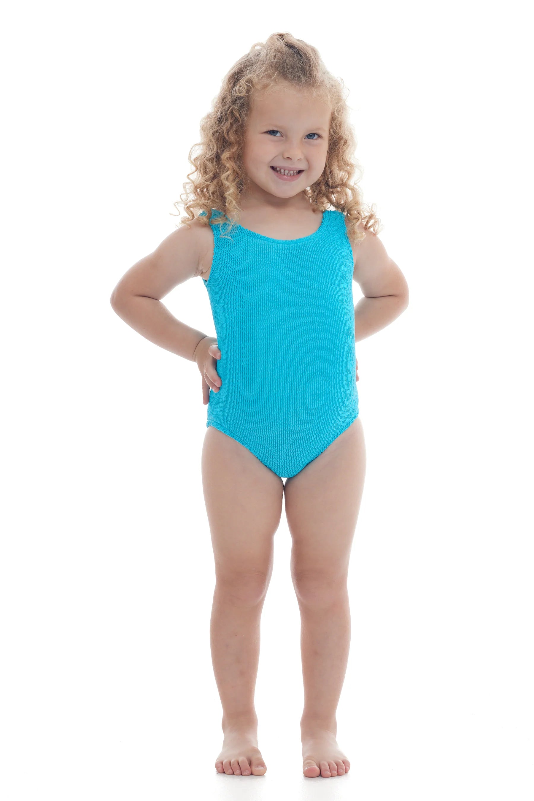 Girls textured one piece