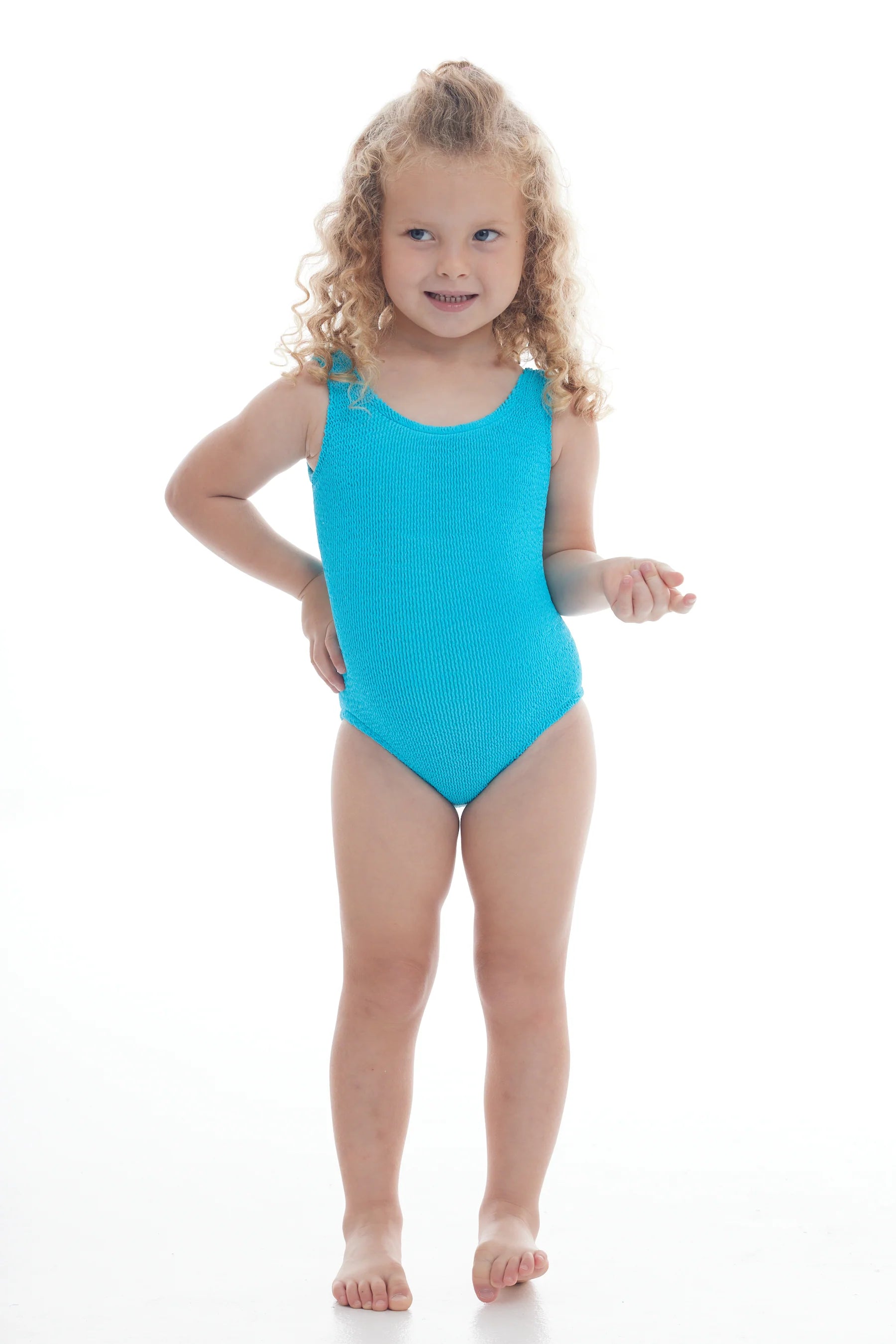 Girls textured one piece