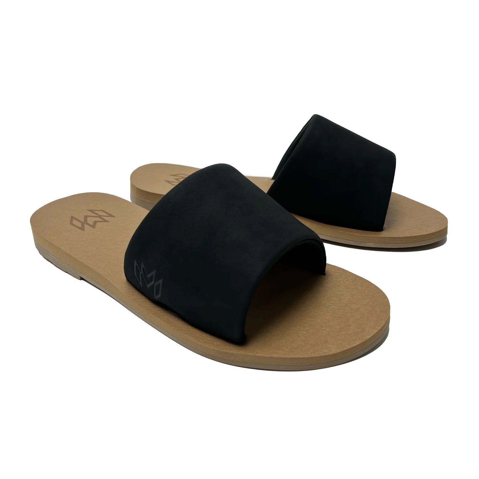 Black slip on sandals