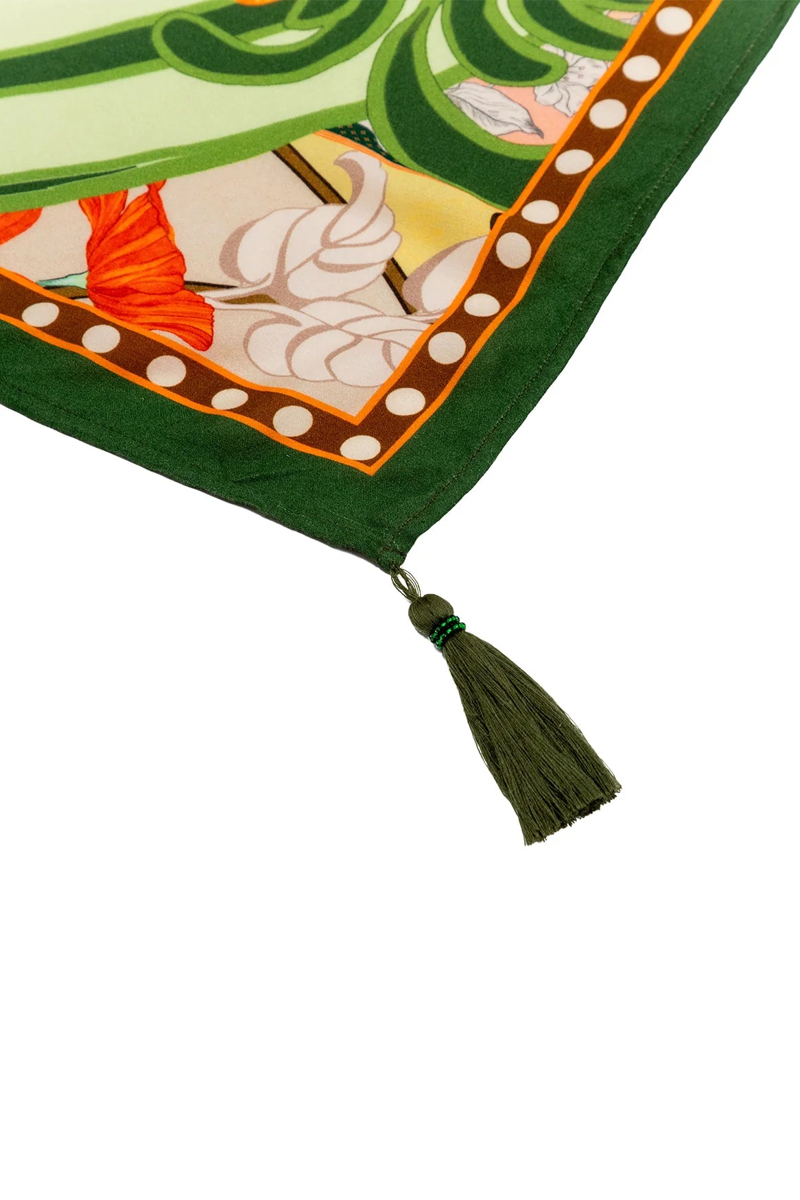 Long tasseled sarong in a vibrant tropical print