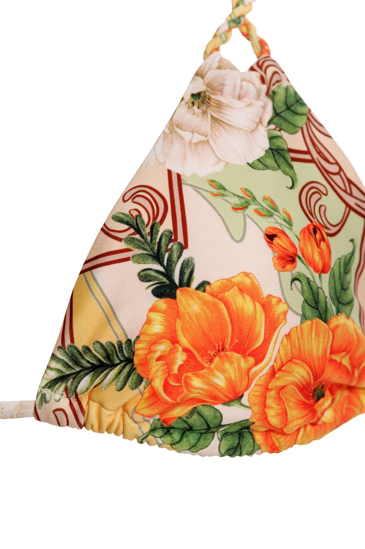 Adjustable triangle top in multicolor print