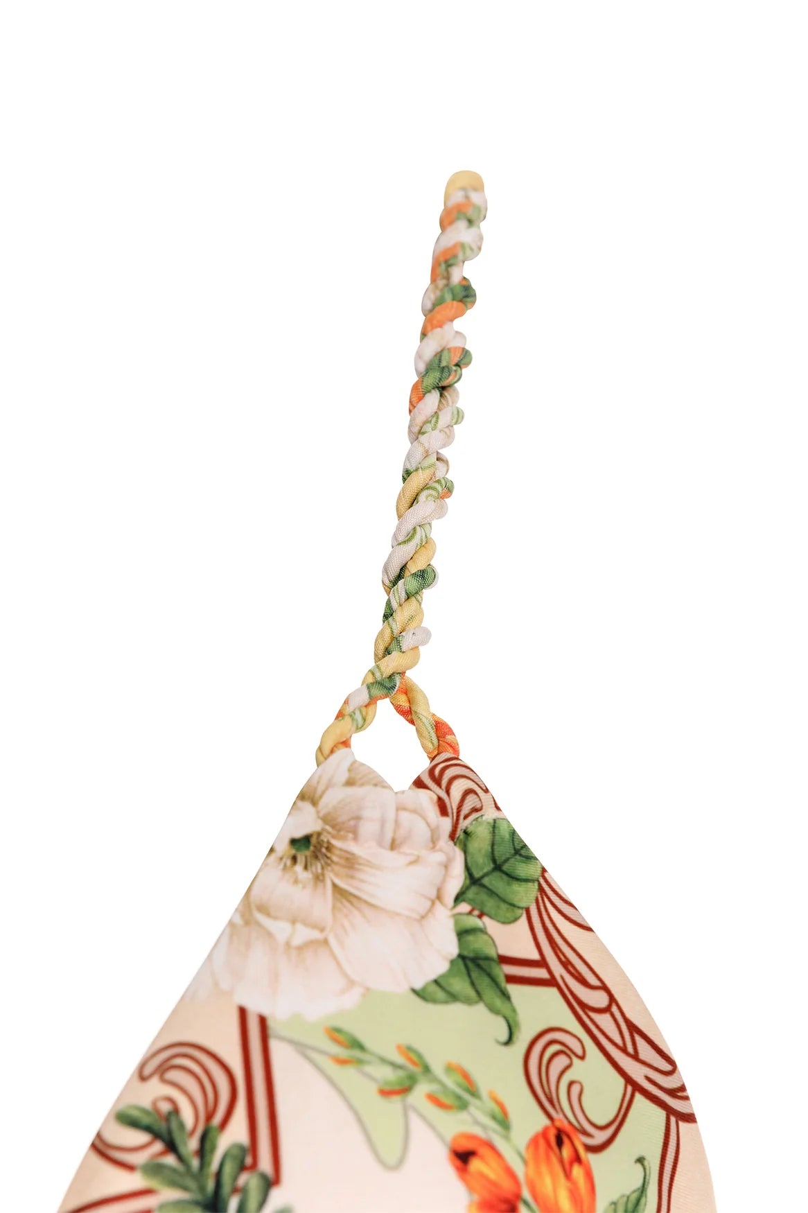 Adjustable triangle top in multicolor print