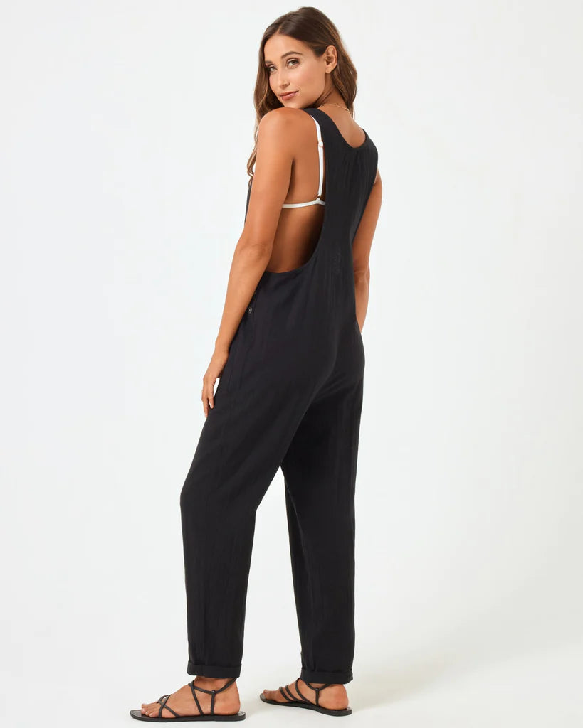 Black Cotton Overalls