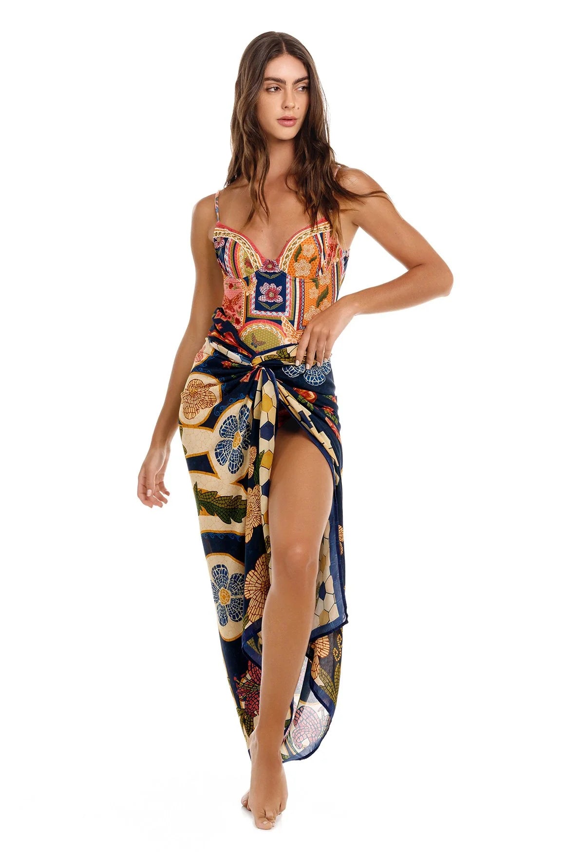 Long Tasseled Multicolor Sarong