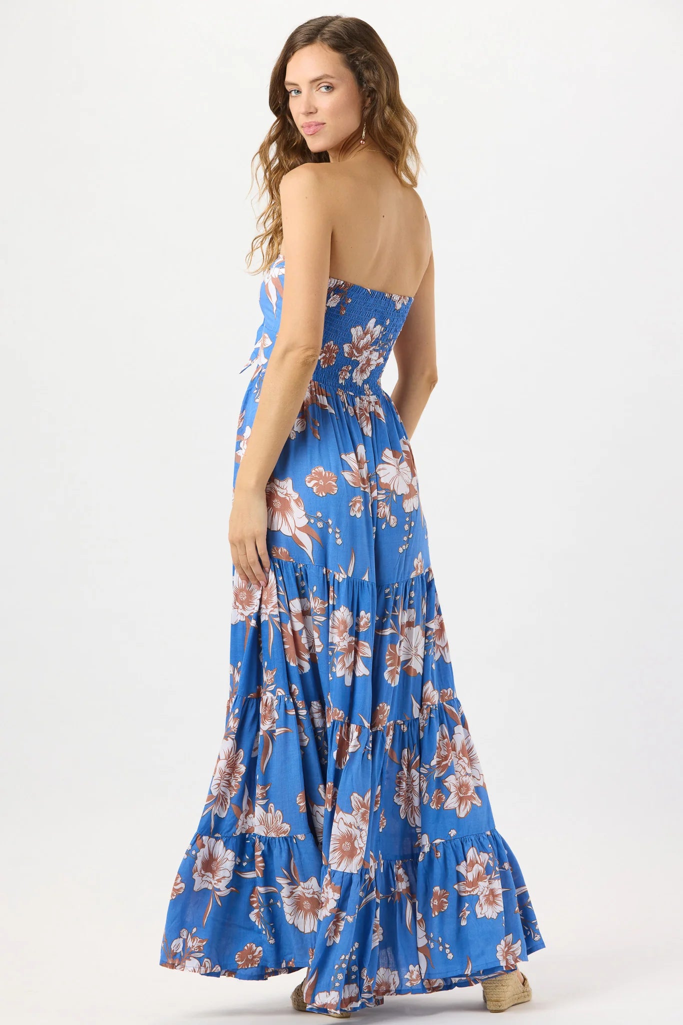 Long floral print one size maxi dress