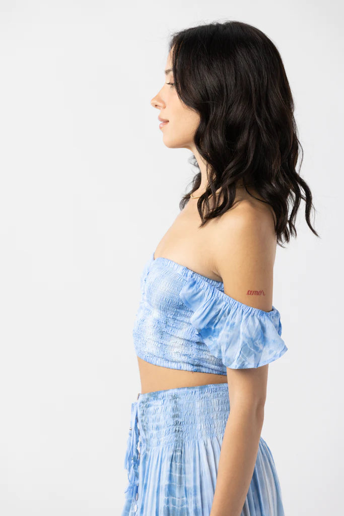 Blue Tie Dye Crop Top