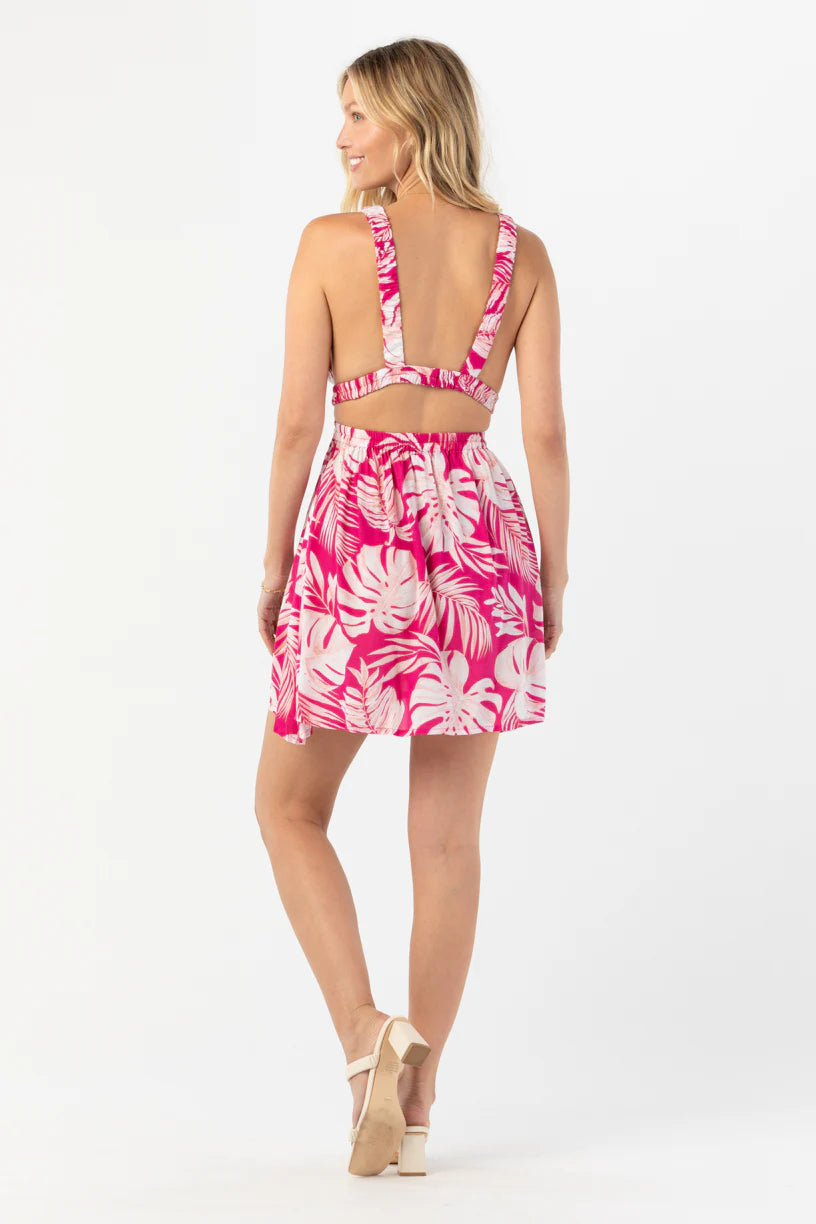 Pink Printed Mini Dress