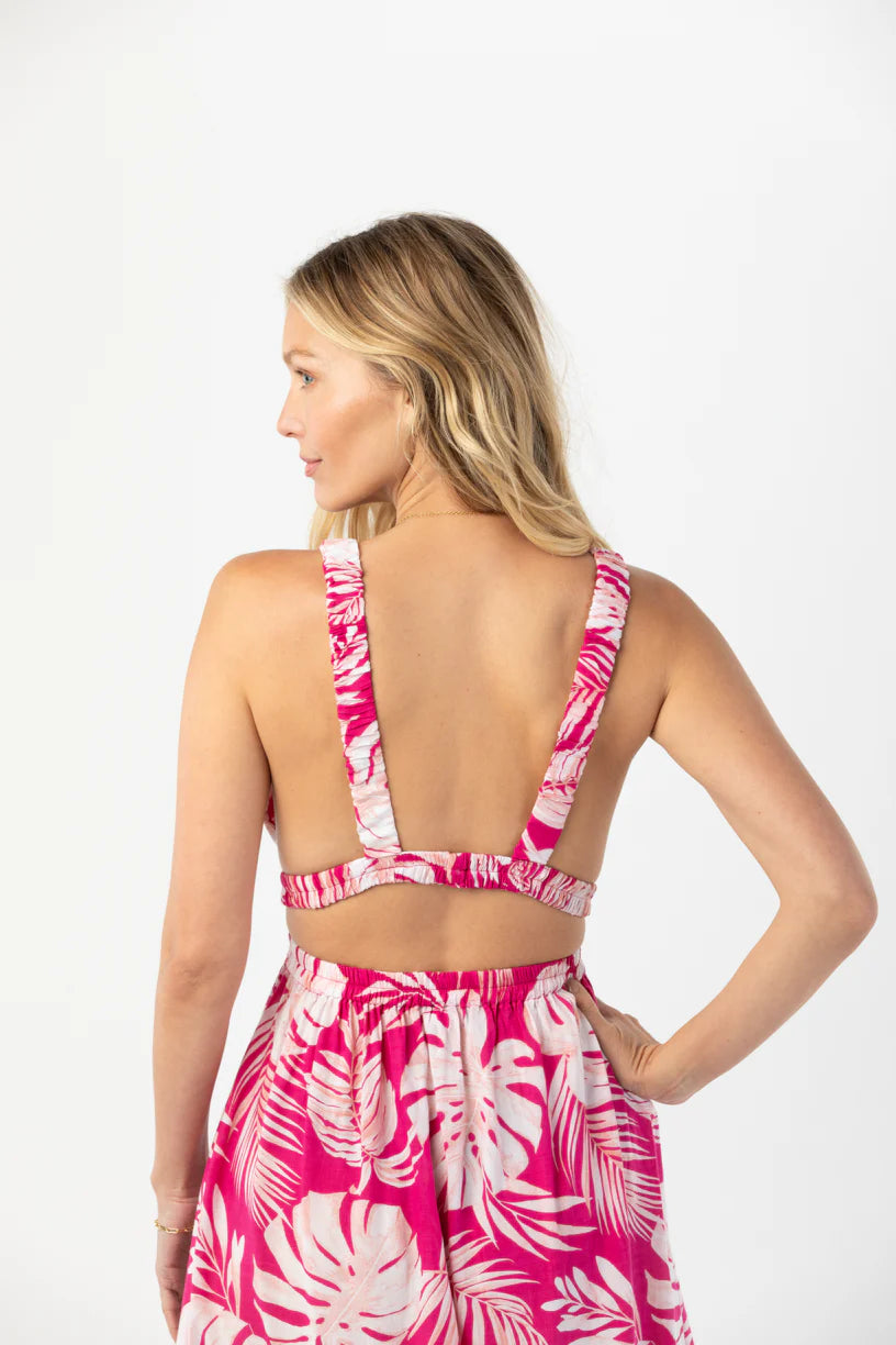 Pink Printed Mini Dress