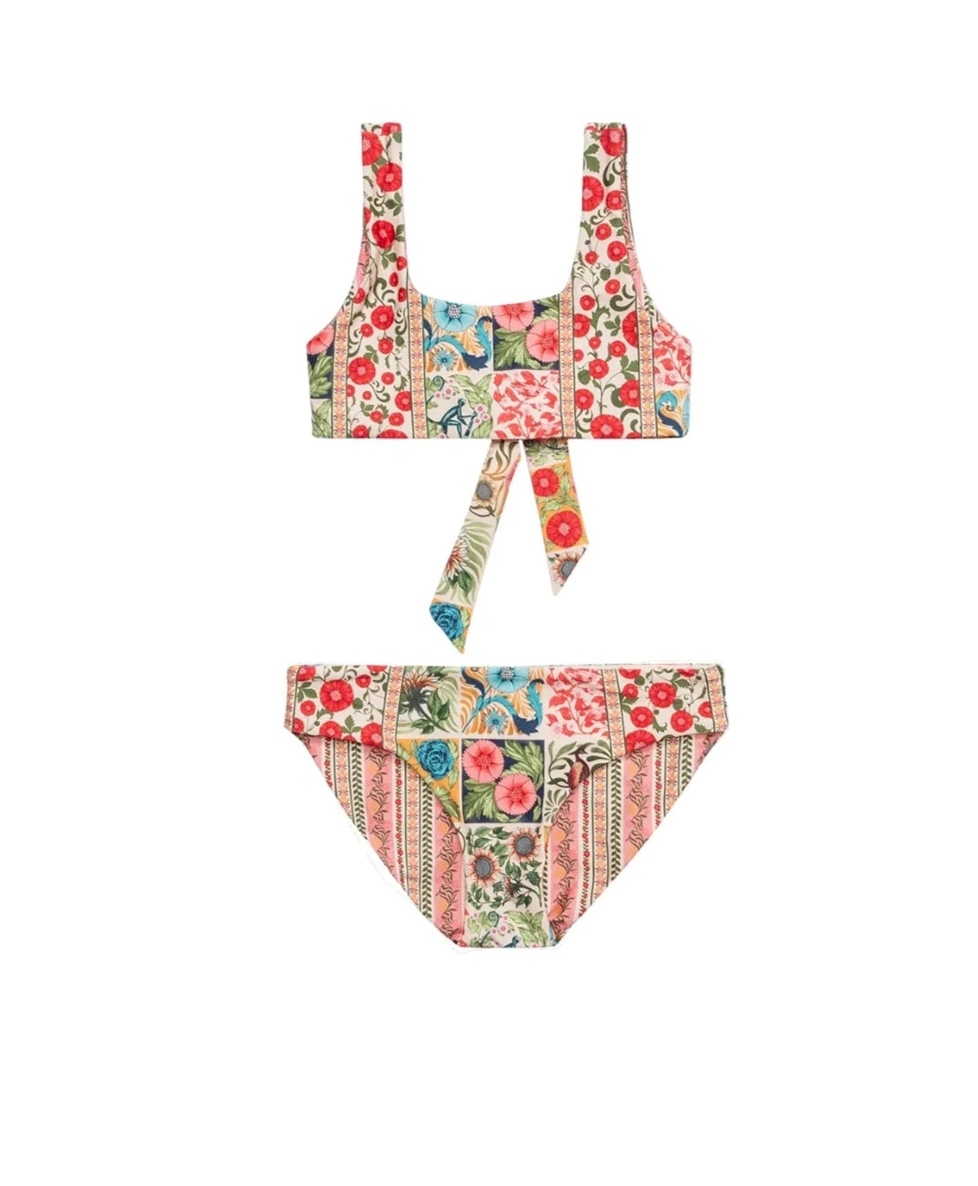 Kids' reversible two piece with a scoop neck top in floral print