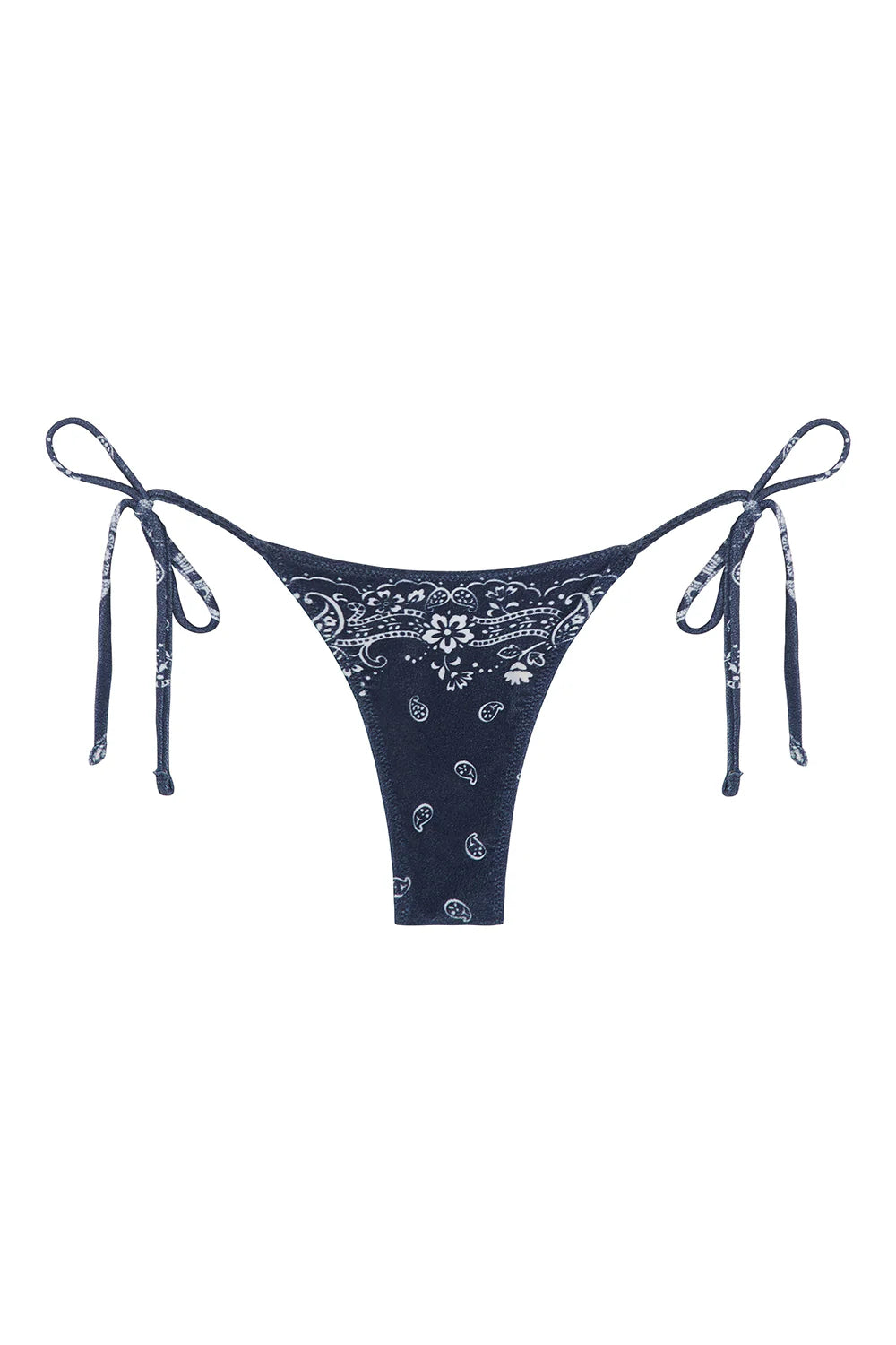 Tie side bottom in blue bandana print