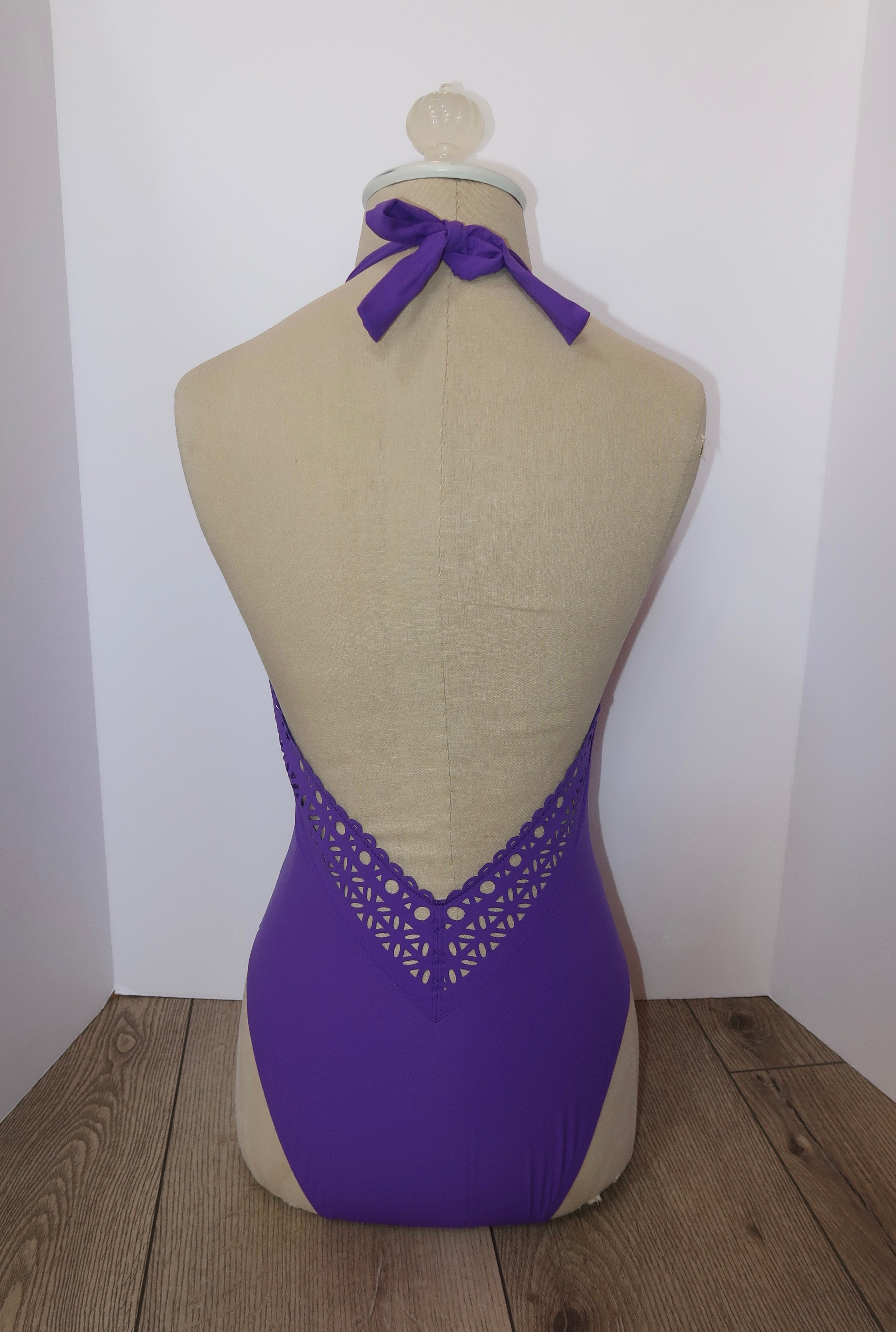 Plunging purple one piece