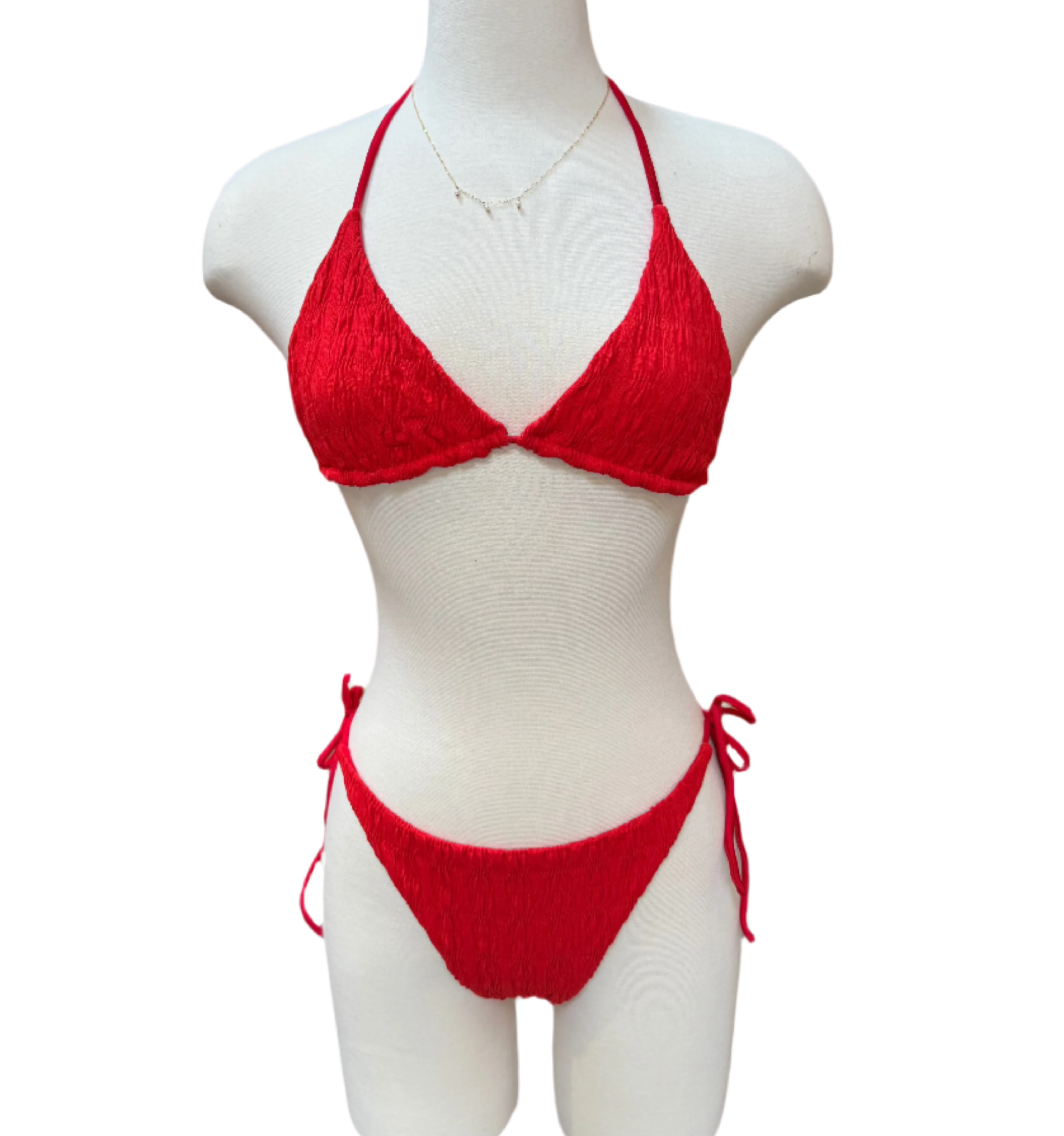 Adjustable triangle top in red texture