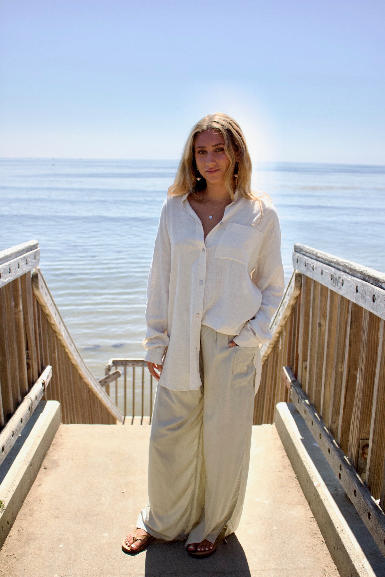 Long sleeve button down coverup shirt