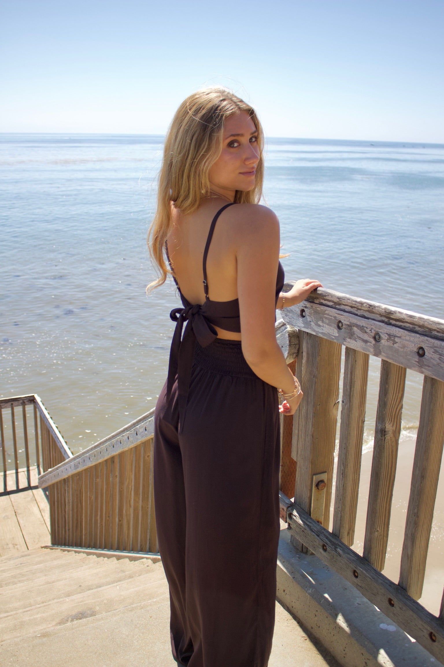 Cropped tie back tank