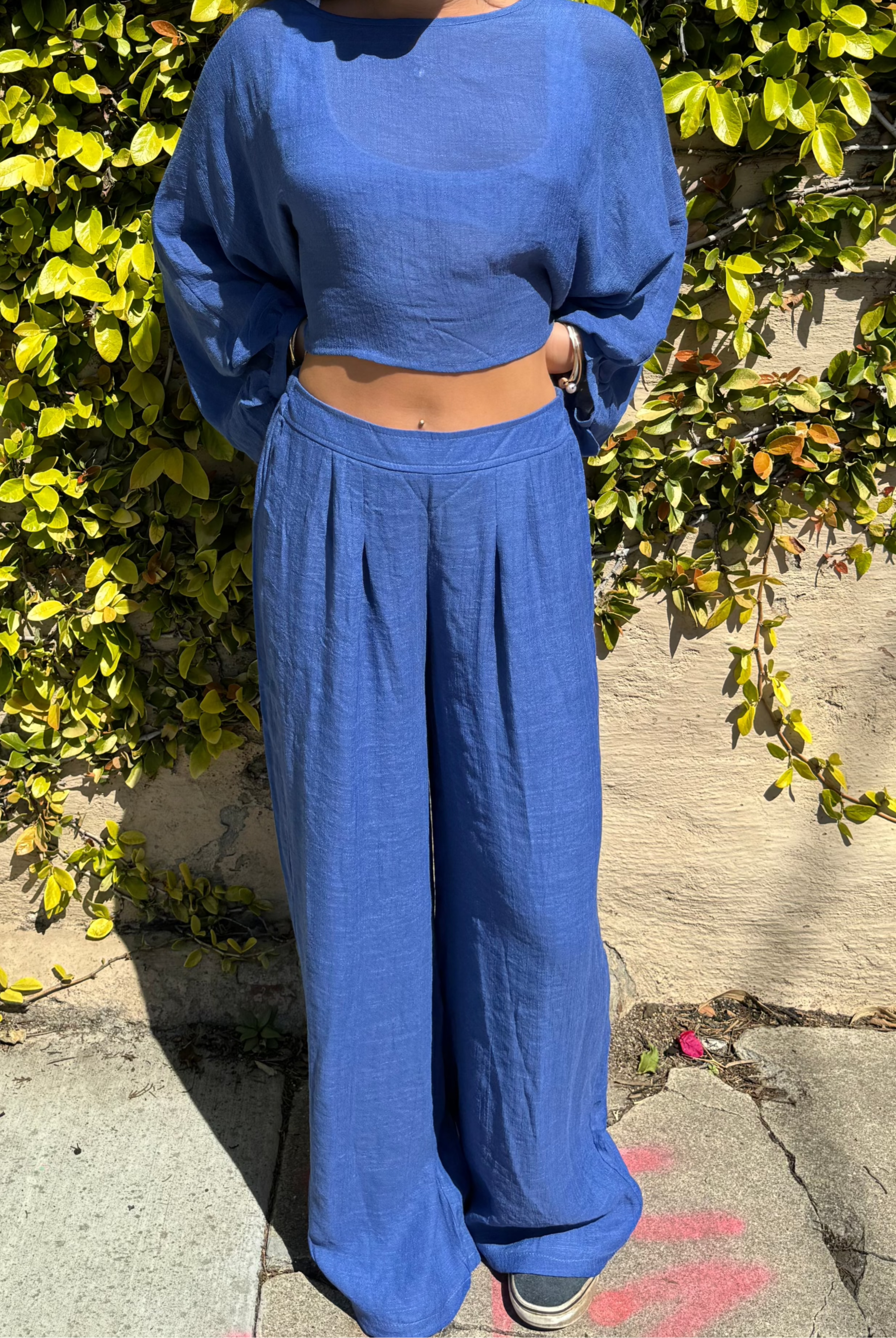 Flowy pants in Periwinkle.